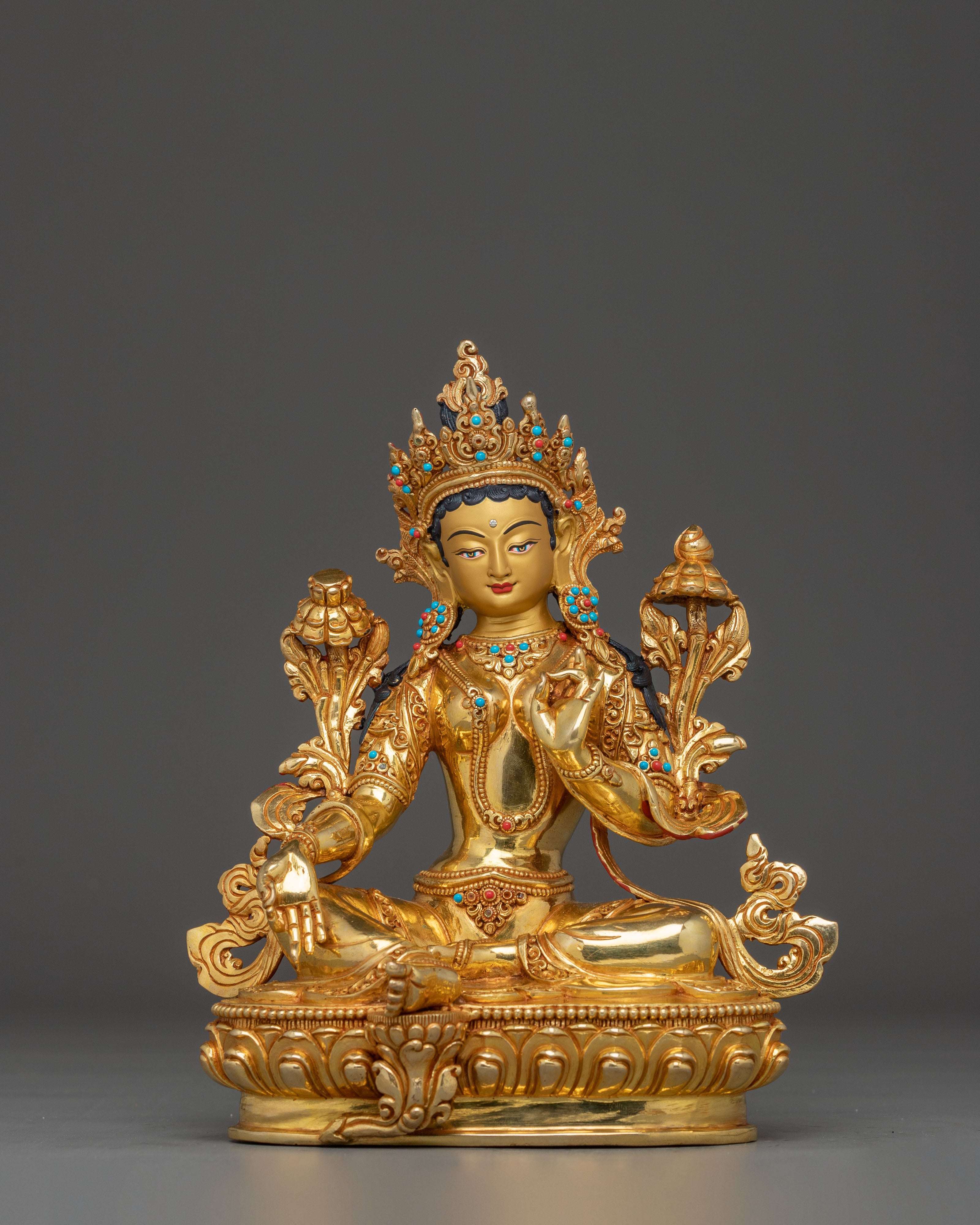 Green Tara Sculpture, Divine Icon