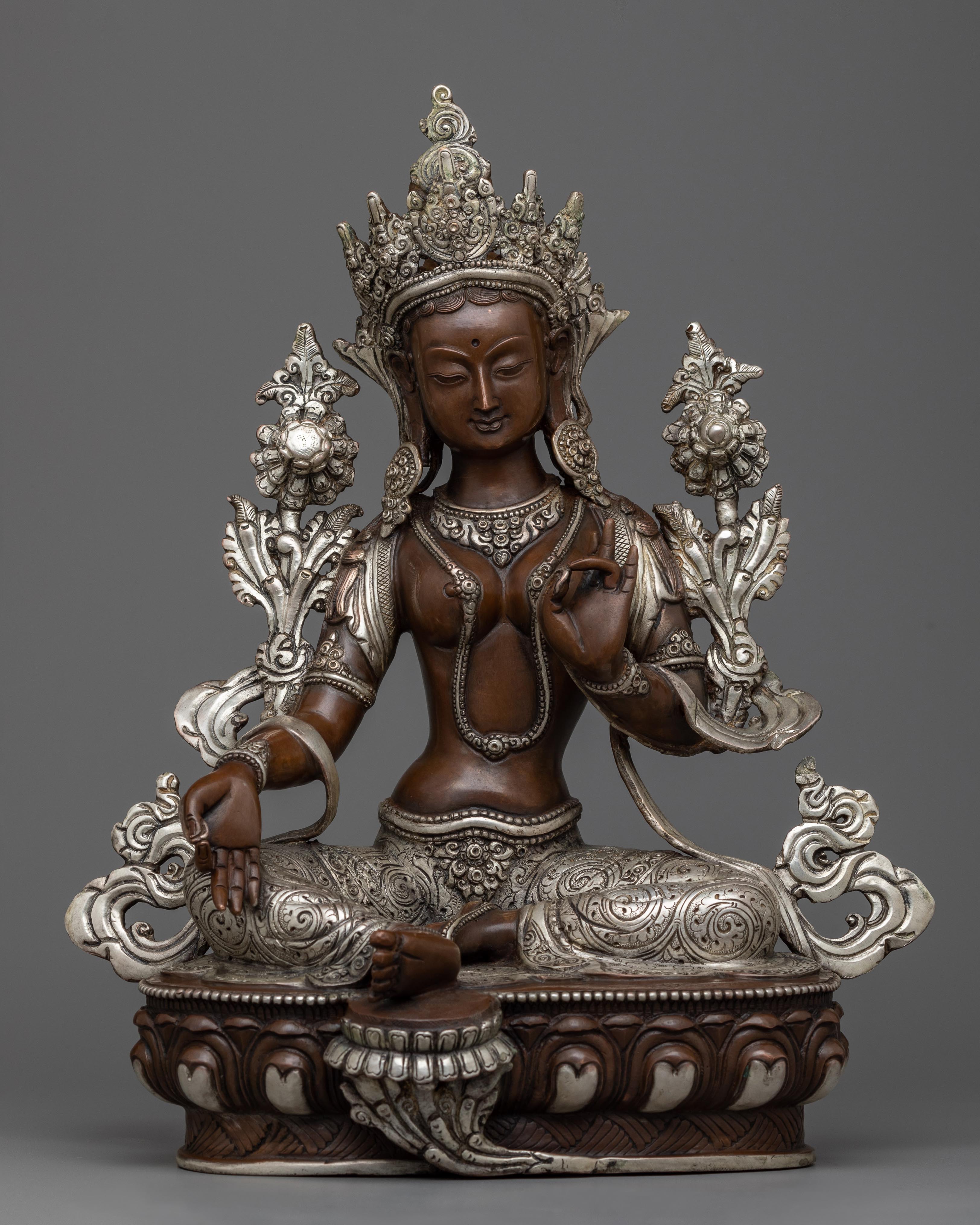 Oxidized Green Tara Sculpture