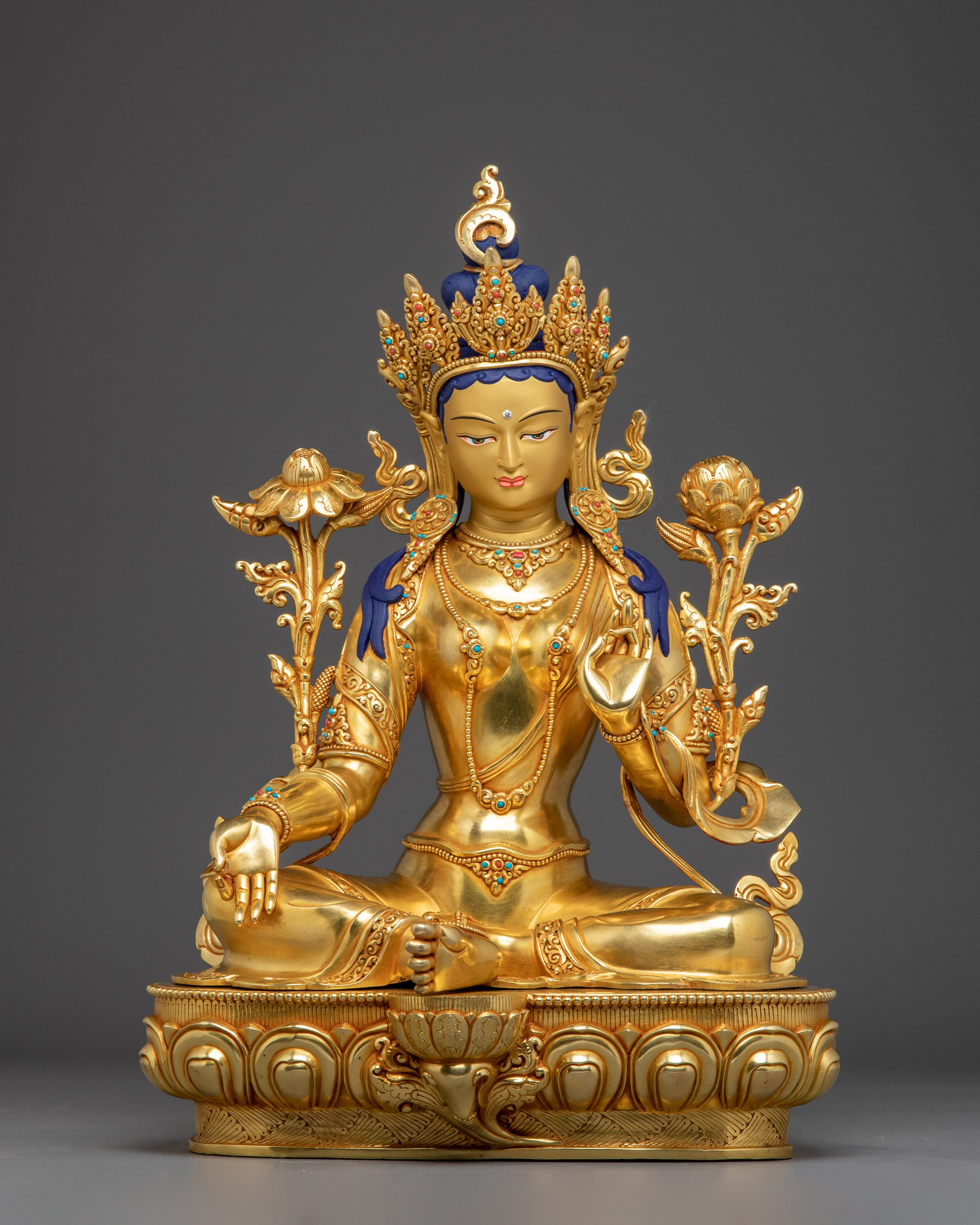 gold-gilded-icon-green-tara