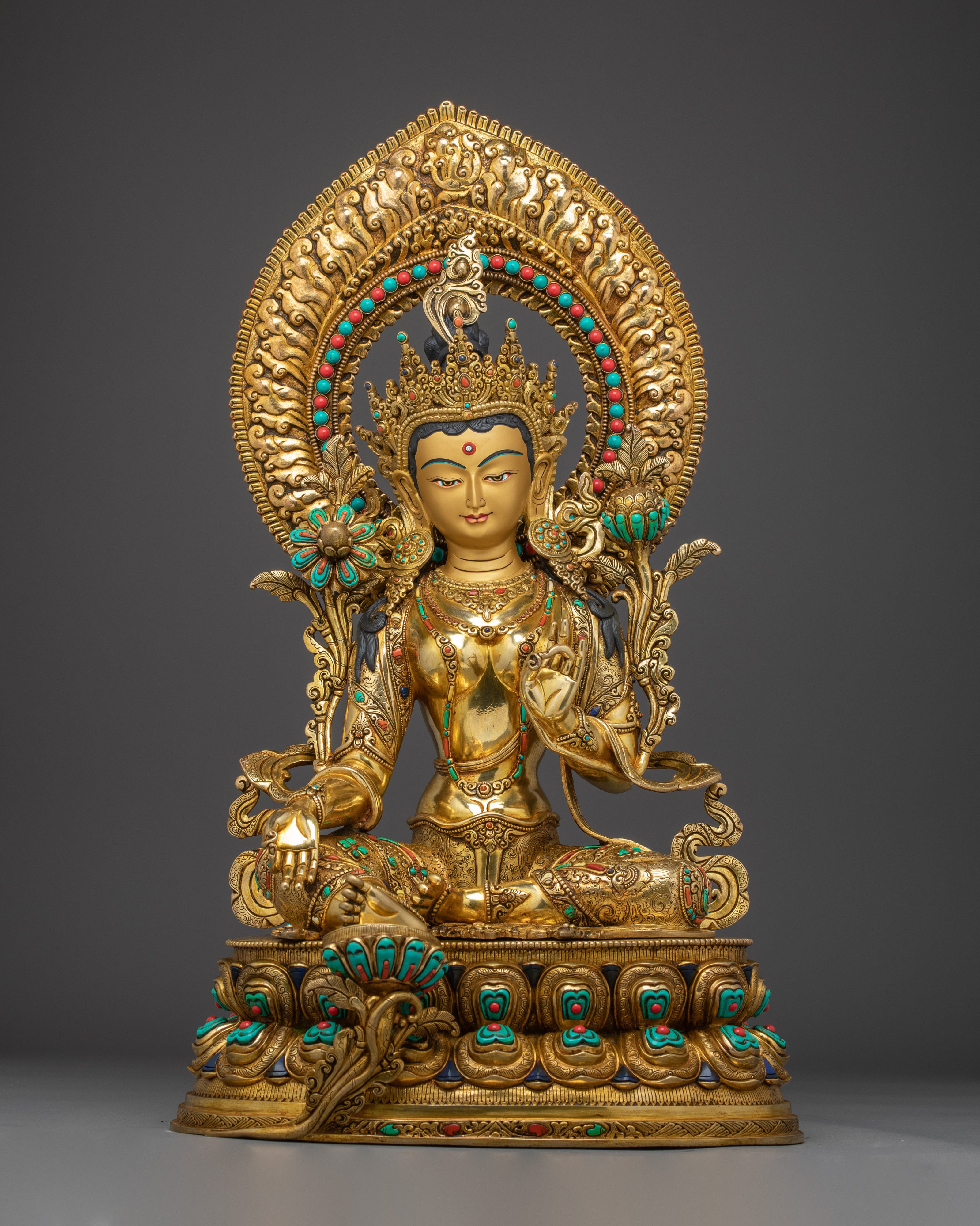 Green Tara Art, Tibetan Deity Sculpture