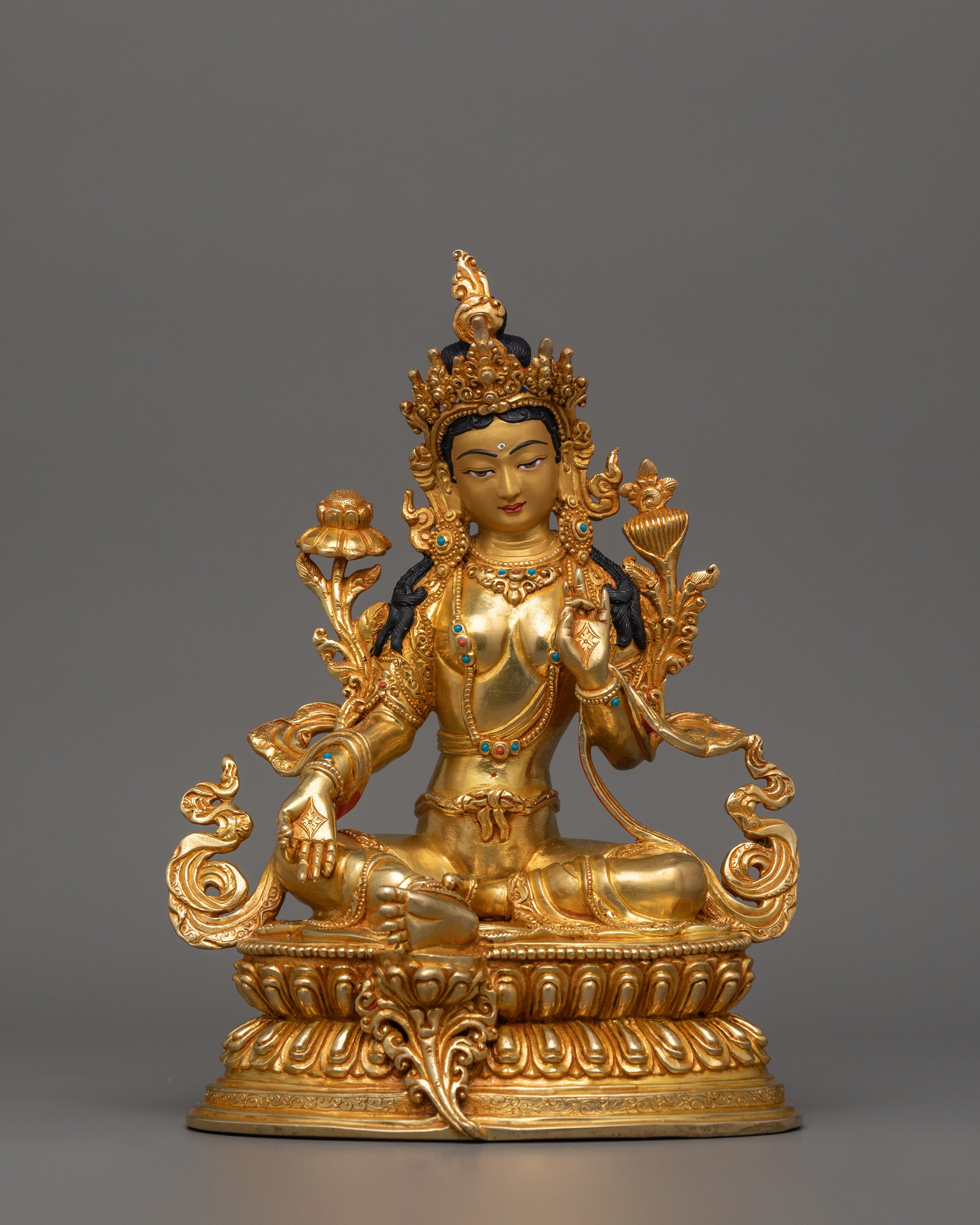 Beautiful Female Deity Green Tara