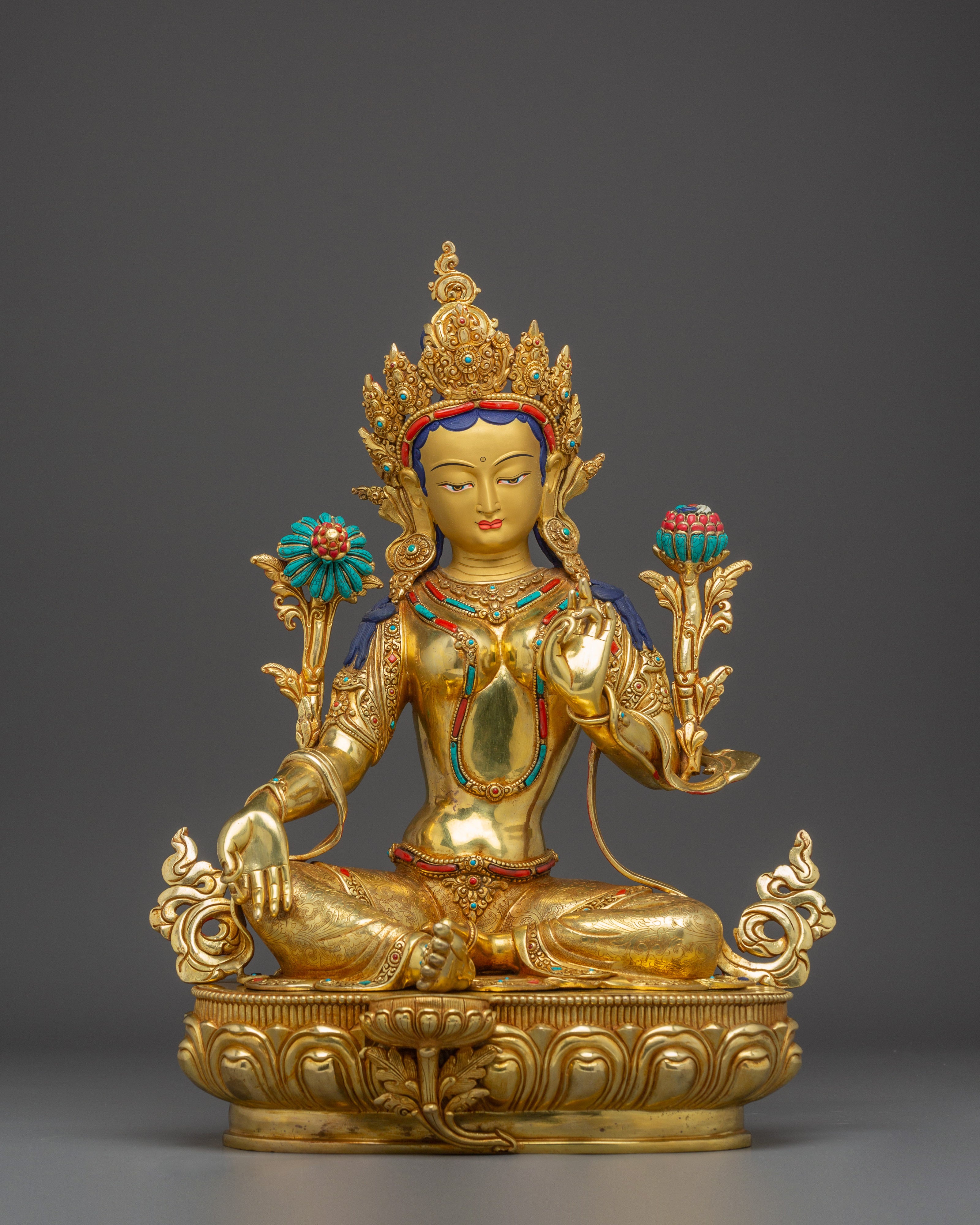 Green Tara Statue: Buddhist Protection Goddess