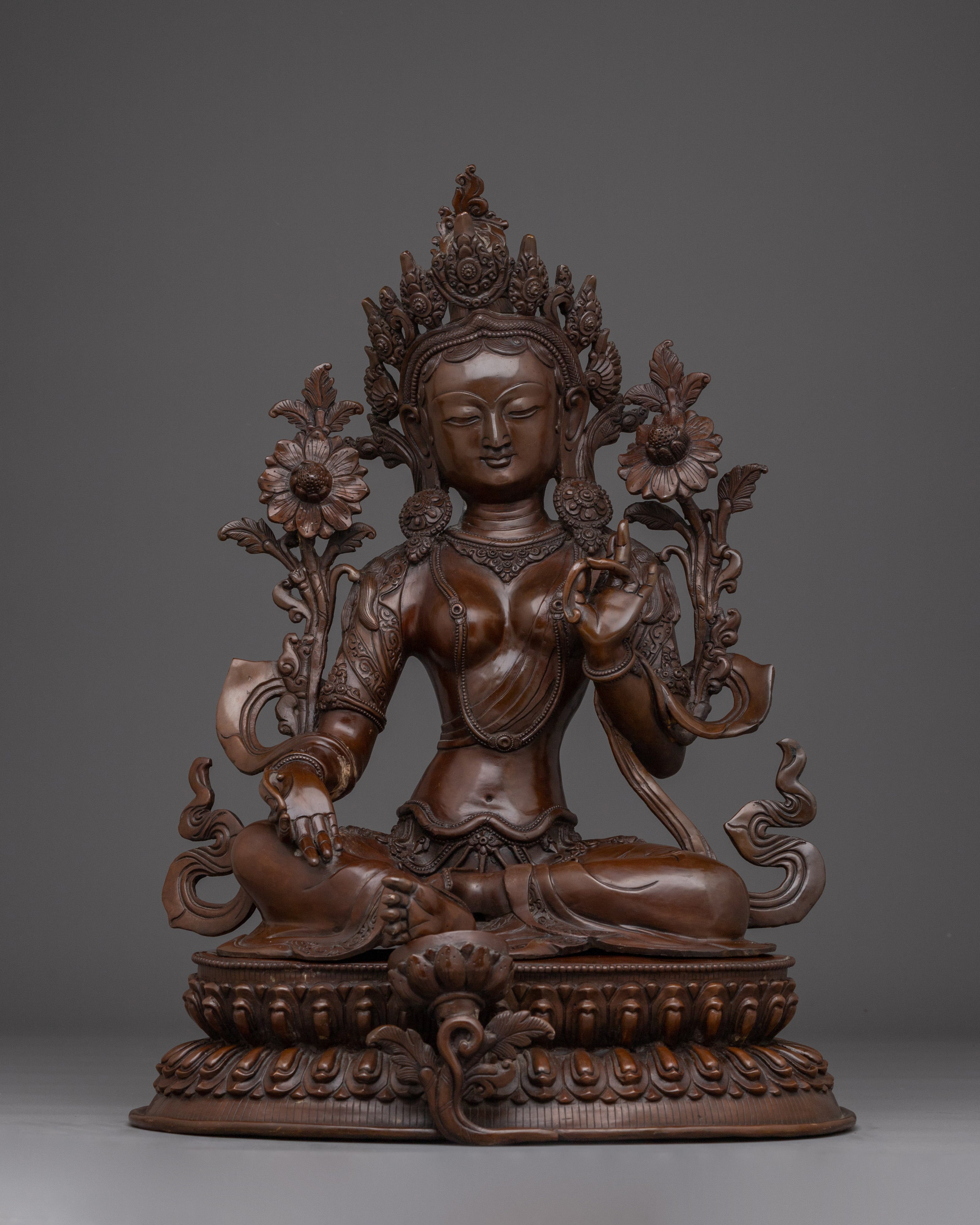 Oxidized Sacred Feminine Art of Green Tara