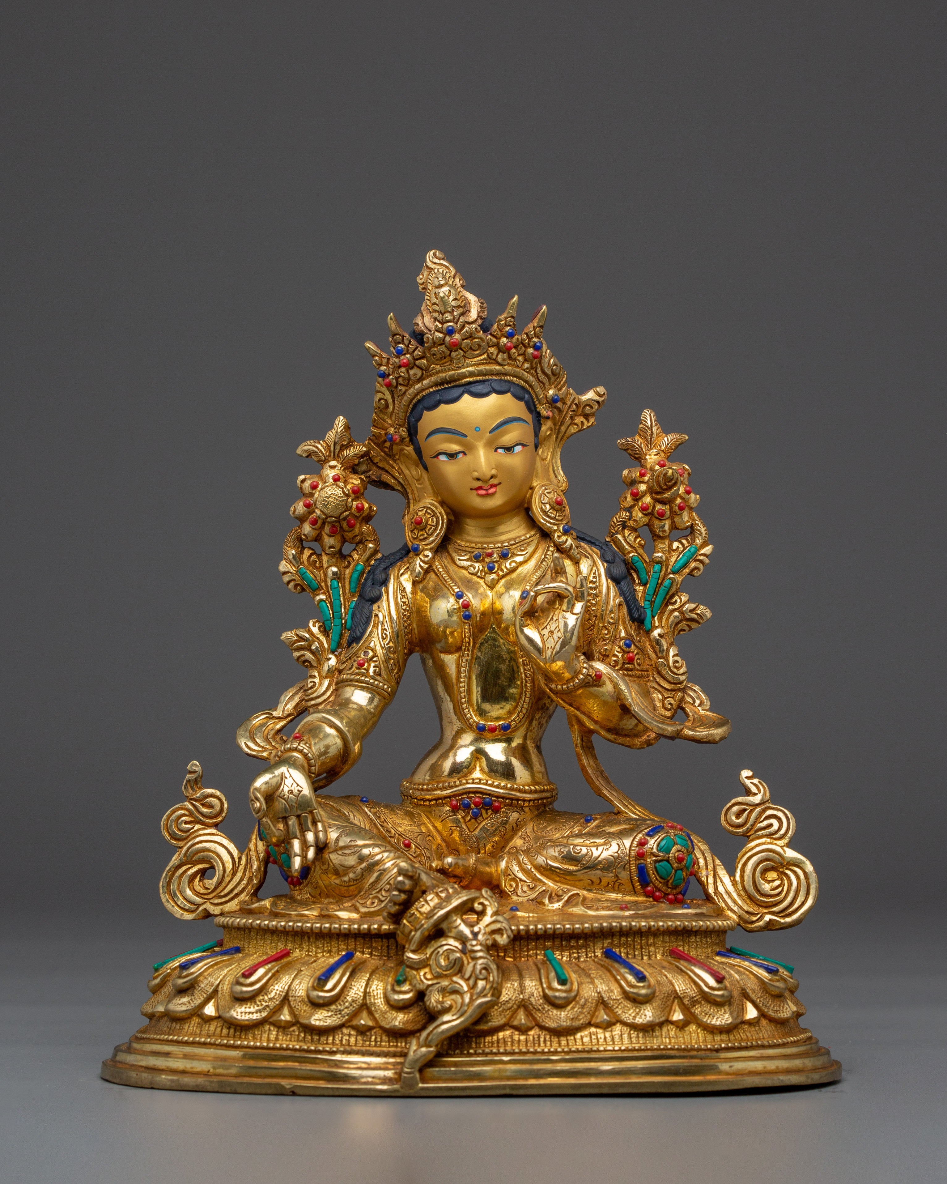 Handmade Buddhist Artwork of Green Tara