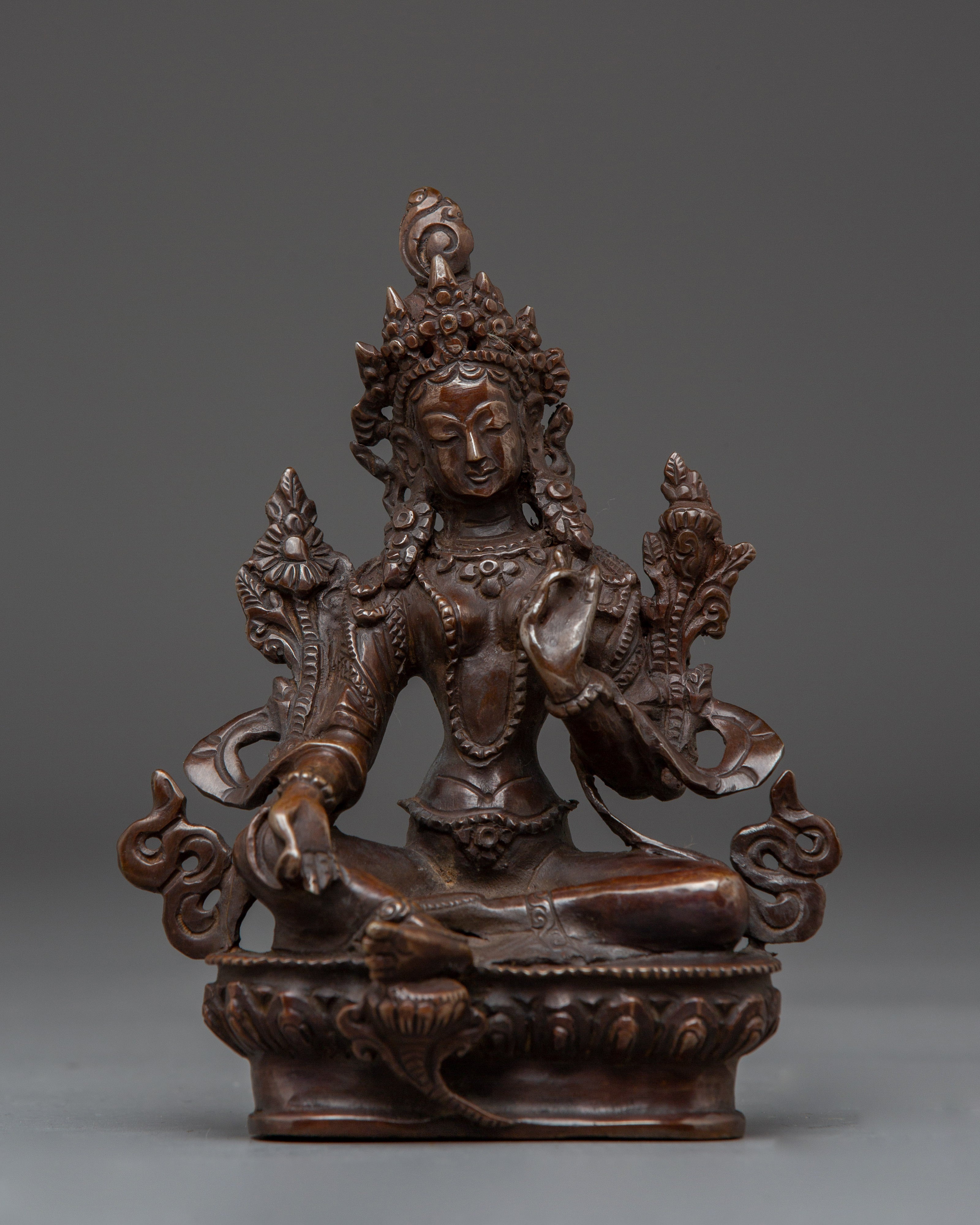 Oxidized Statue of Green Tara |