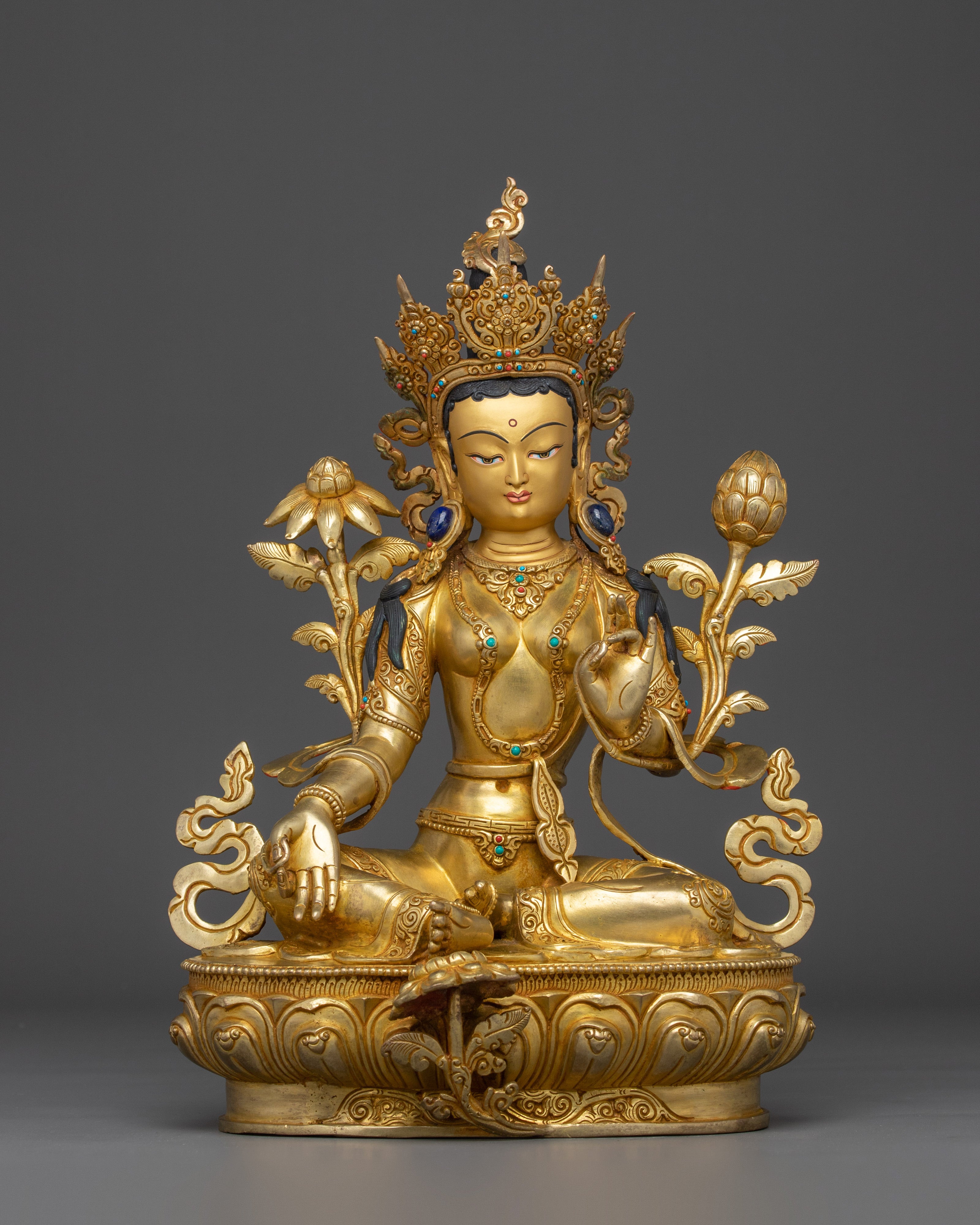 Sacred Green Tara Goddess Sculpture