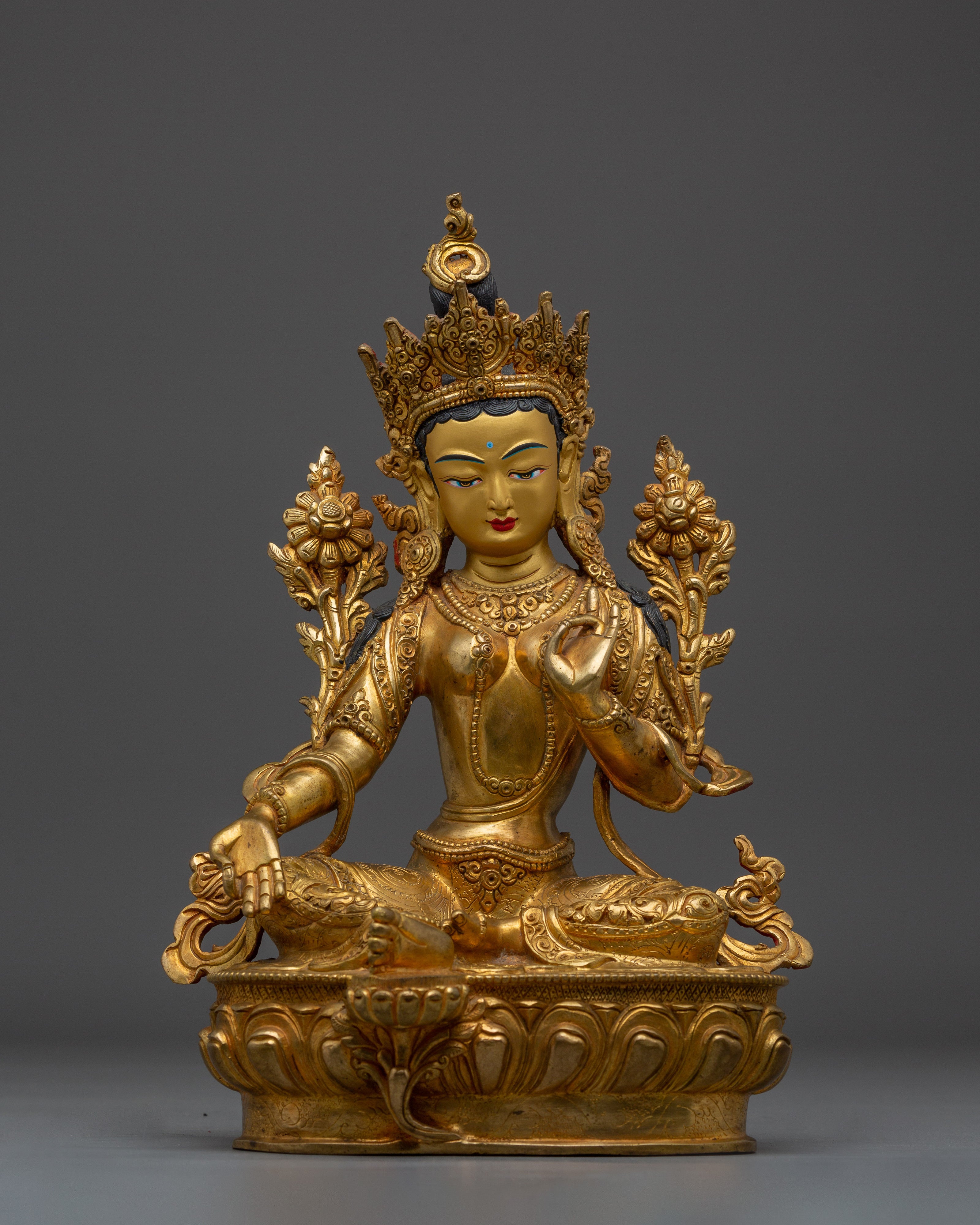 Exquisite Golden Green Tara Artwork