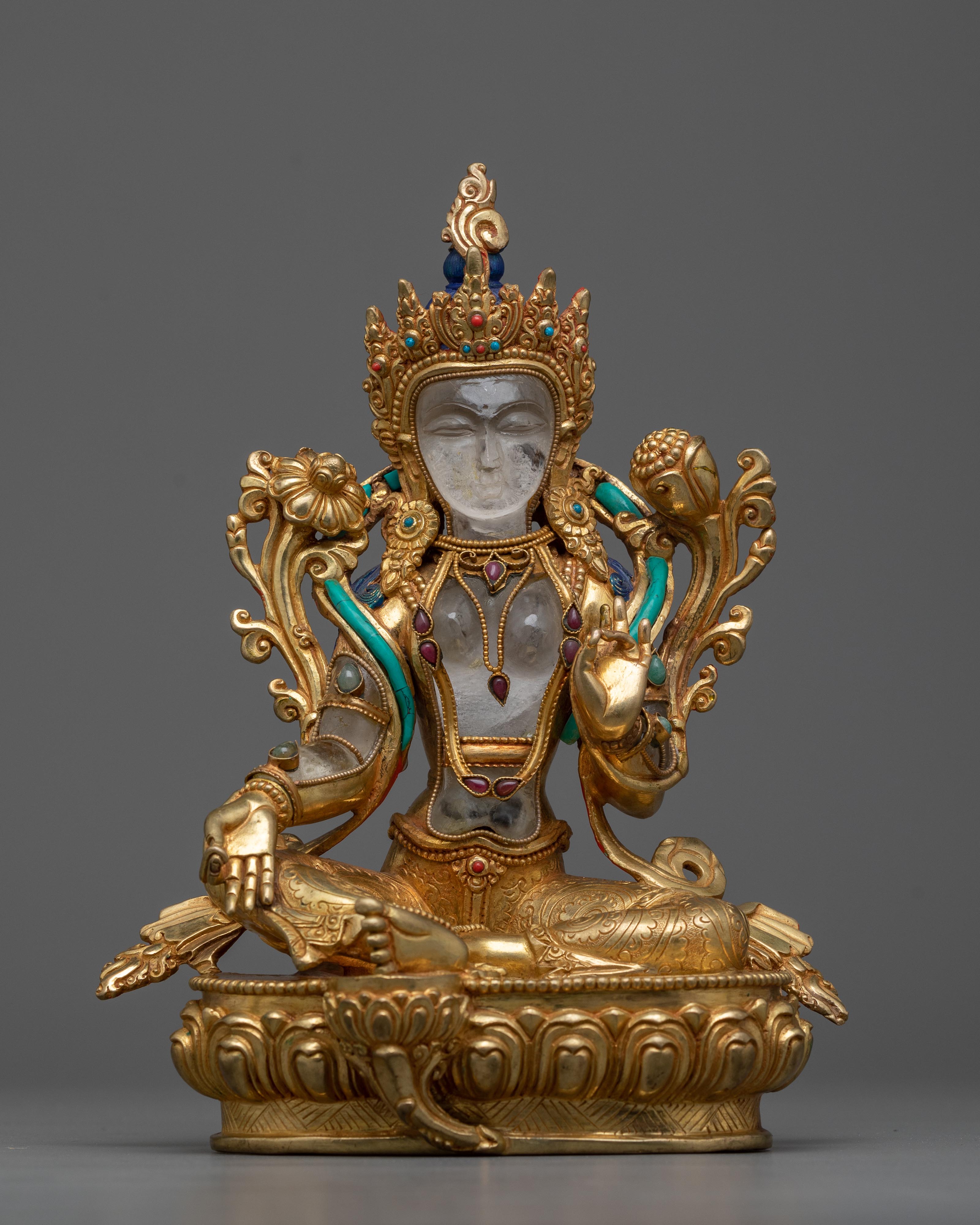 green-tara-crystal Statue