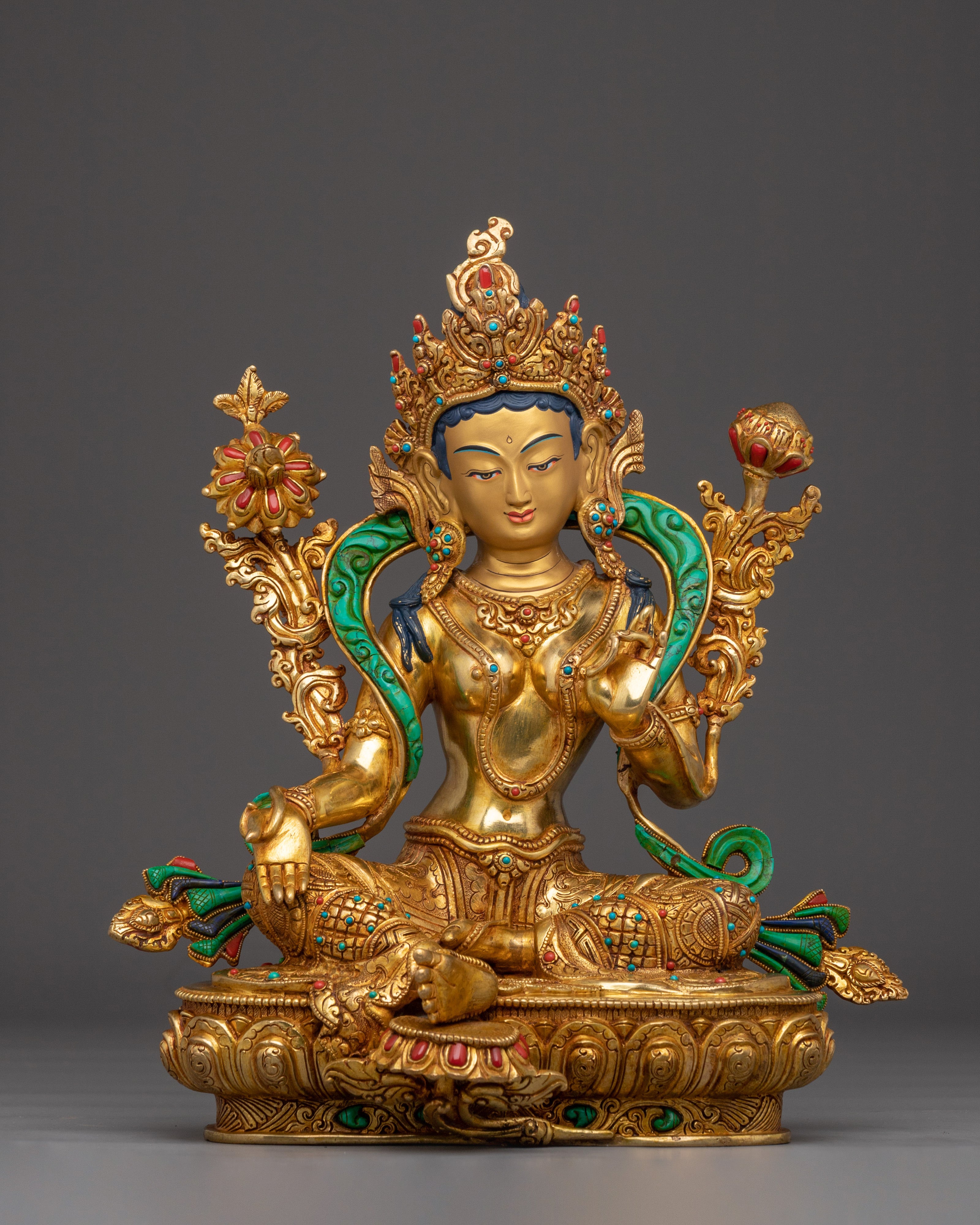Swift Protector Statue of Green Tara | Tibetan Healing Goddess