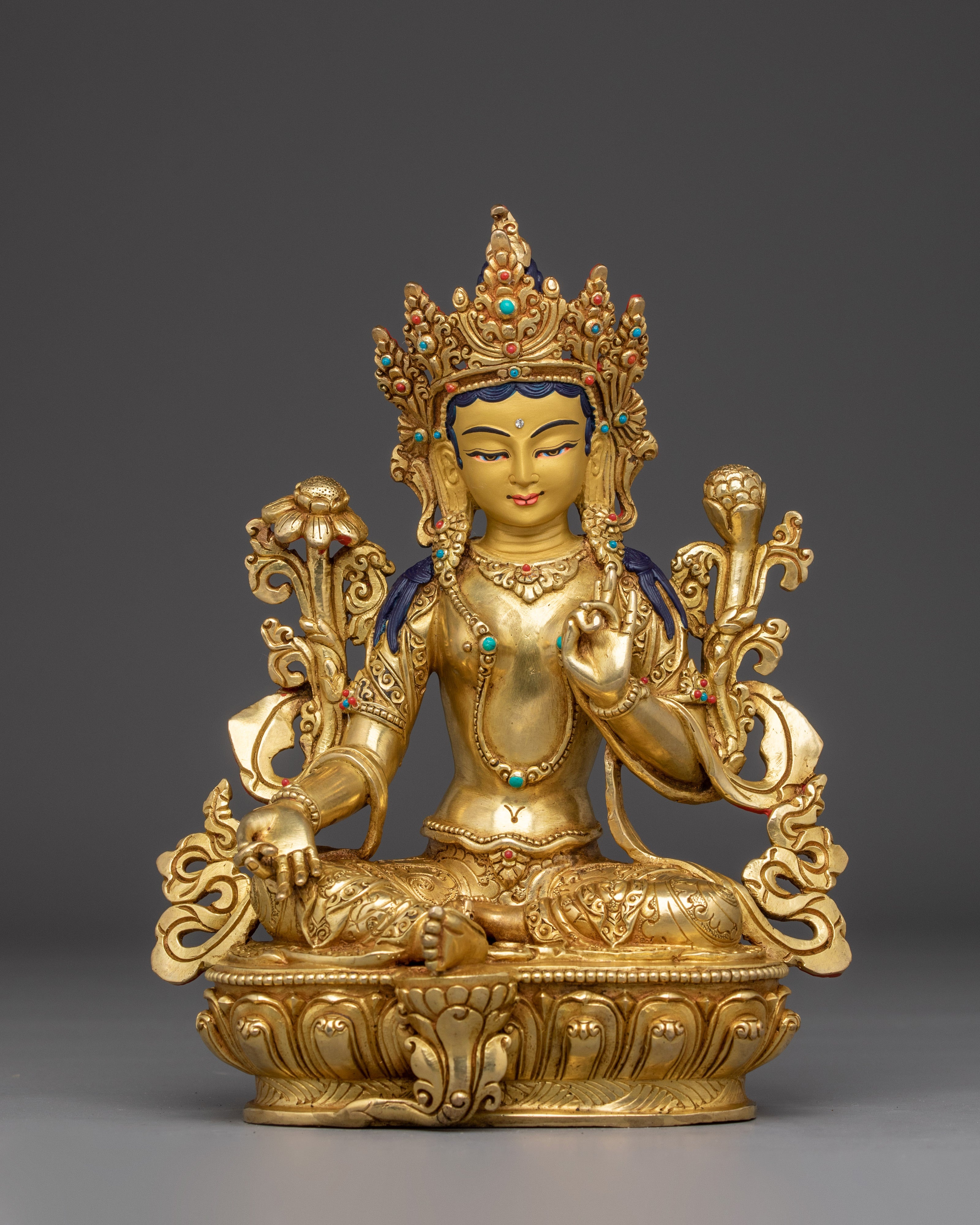 Compassionate Green Tara Copper Statue
