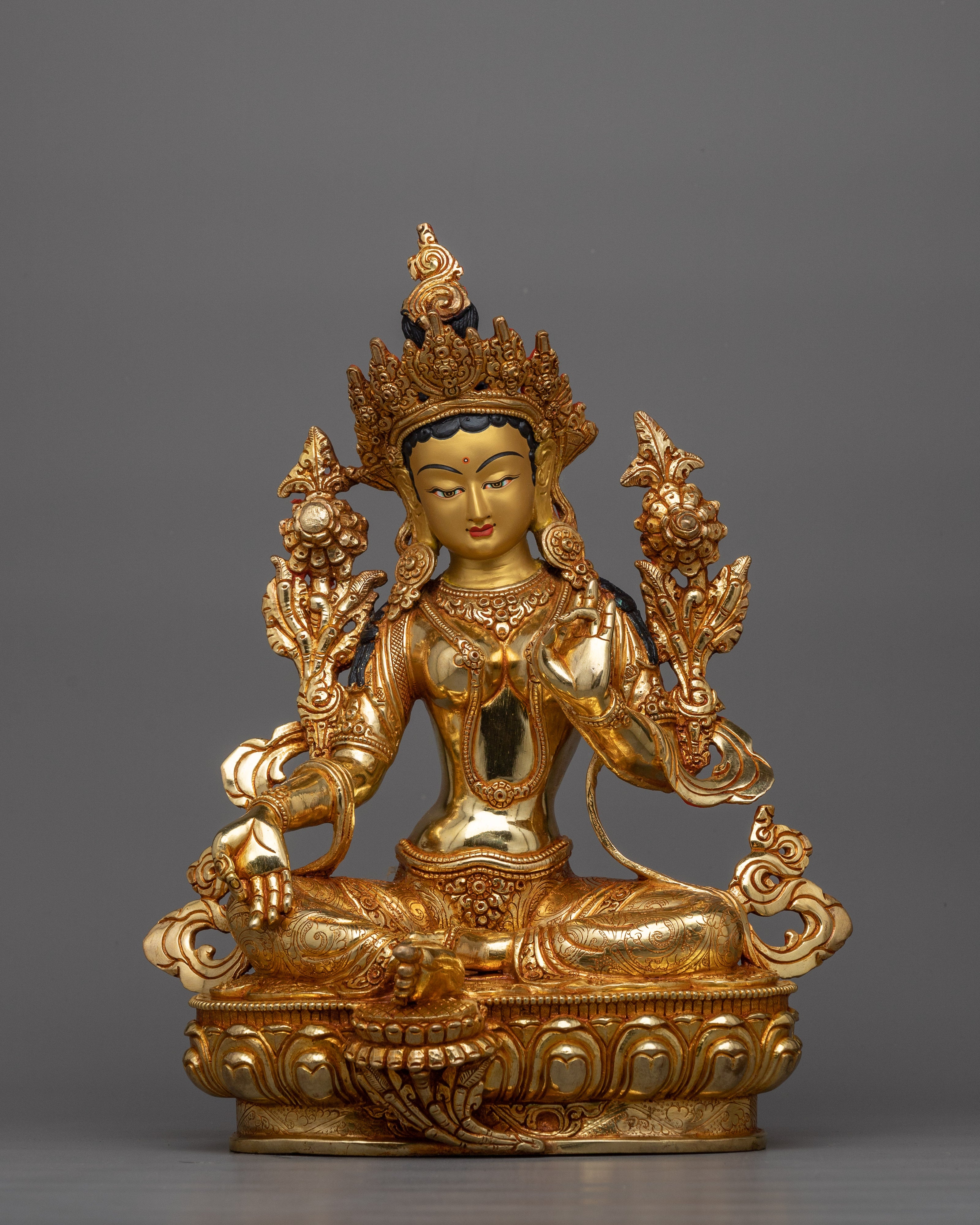 green-tara-35cm-gold-gilded