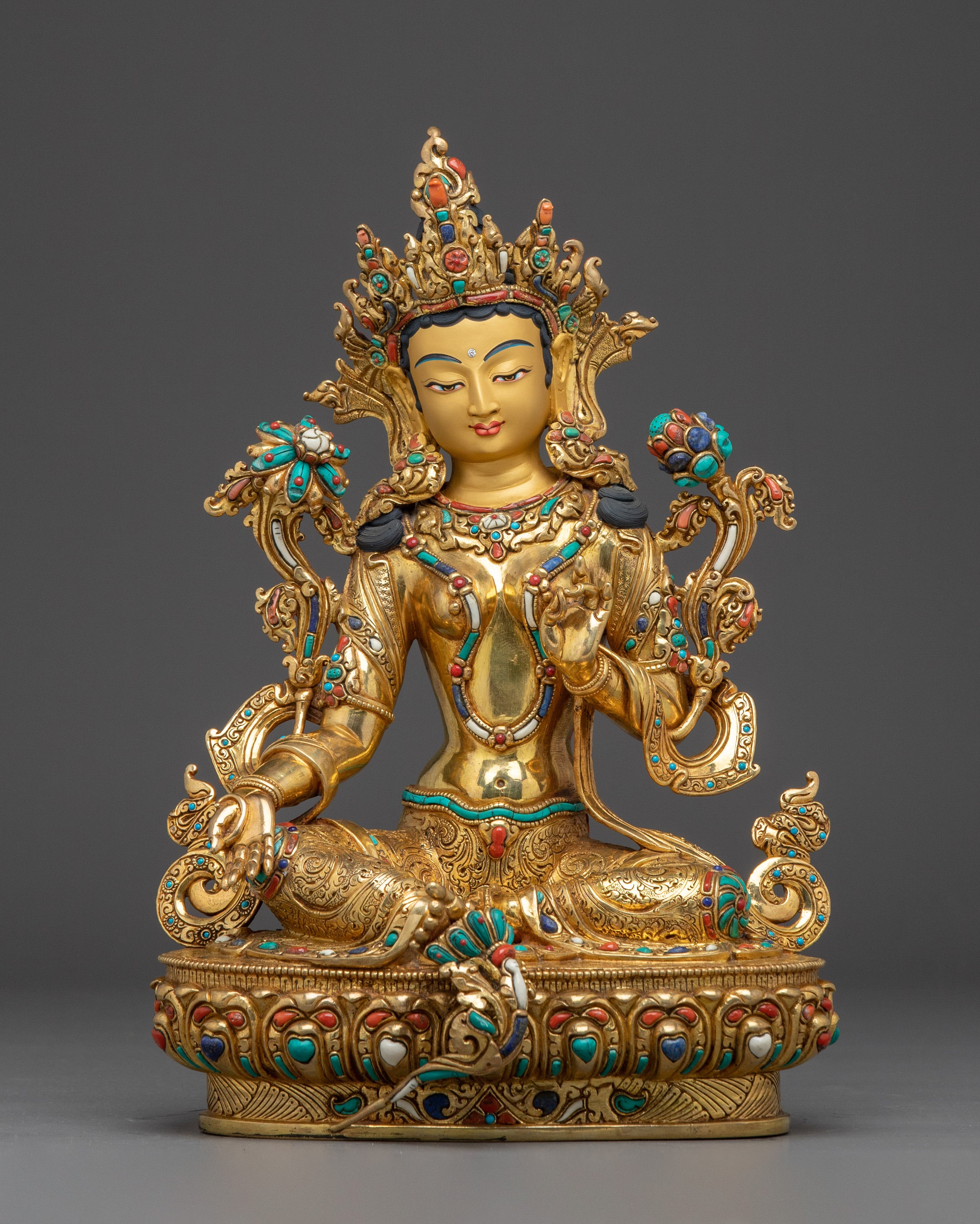 Handmade Female Goddess Green Tara Artwork