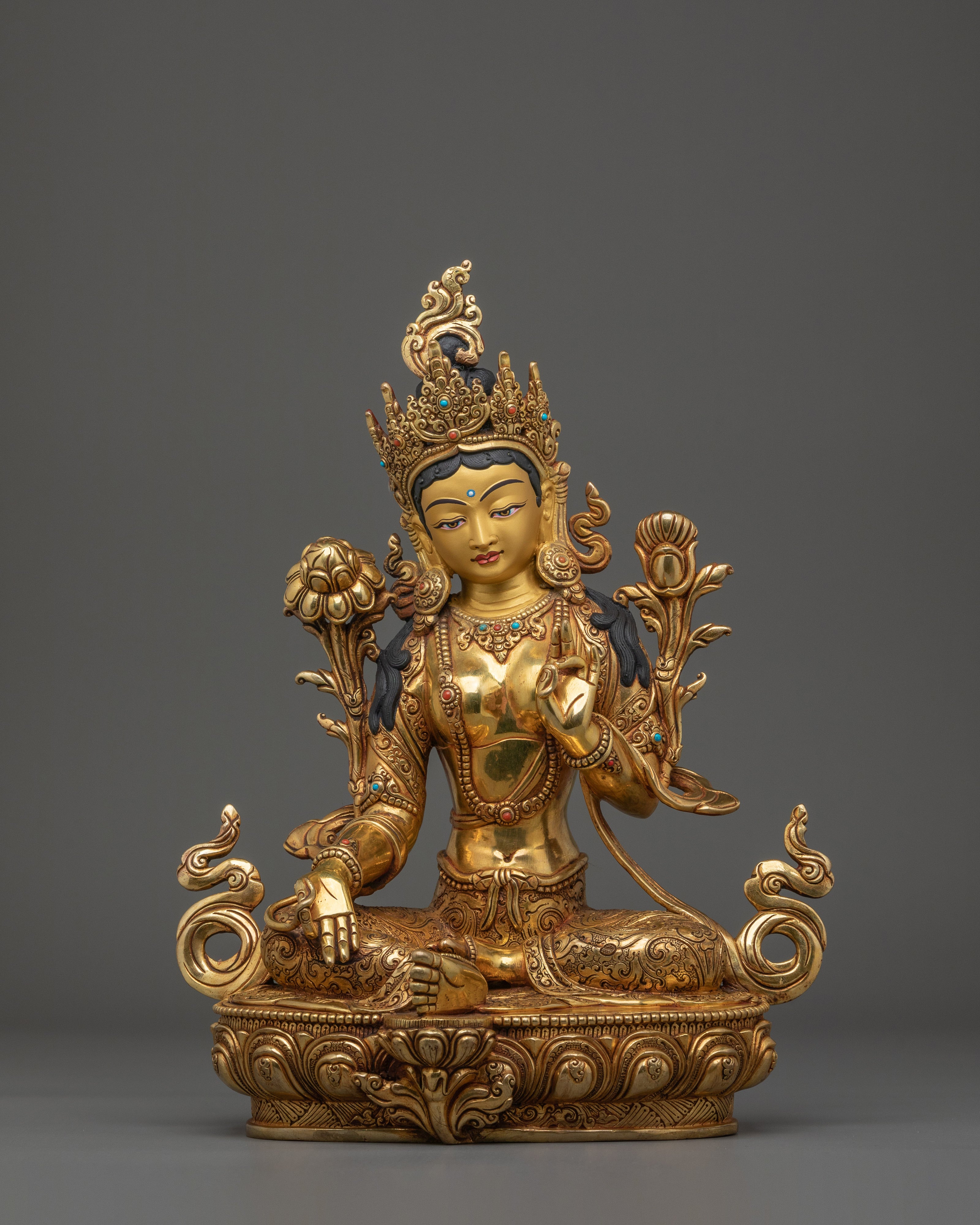 Radiant Green Tara Statue: Mother of All Buddhas