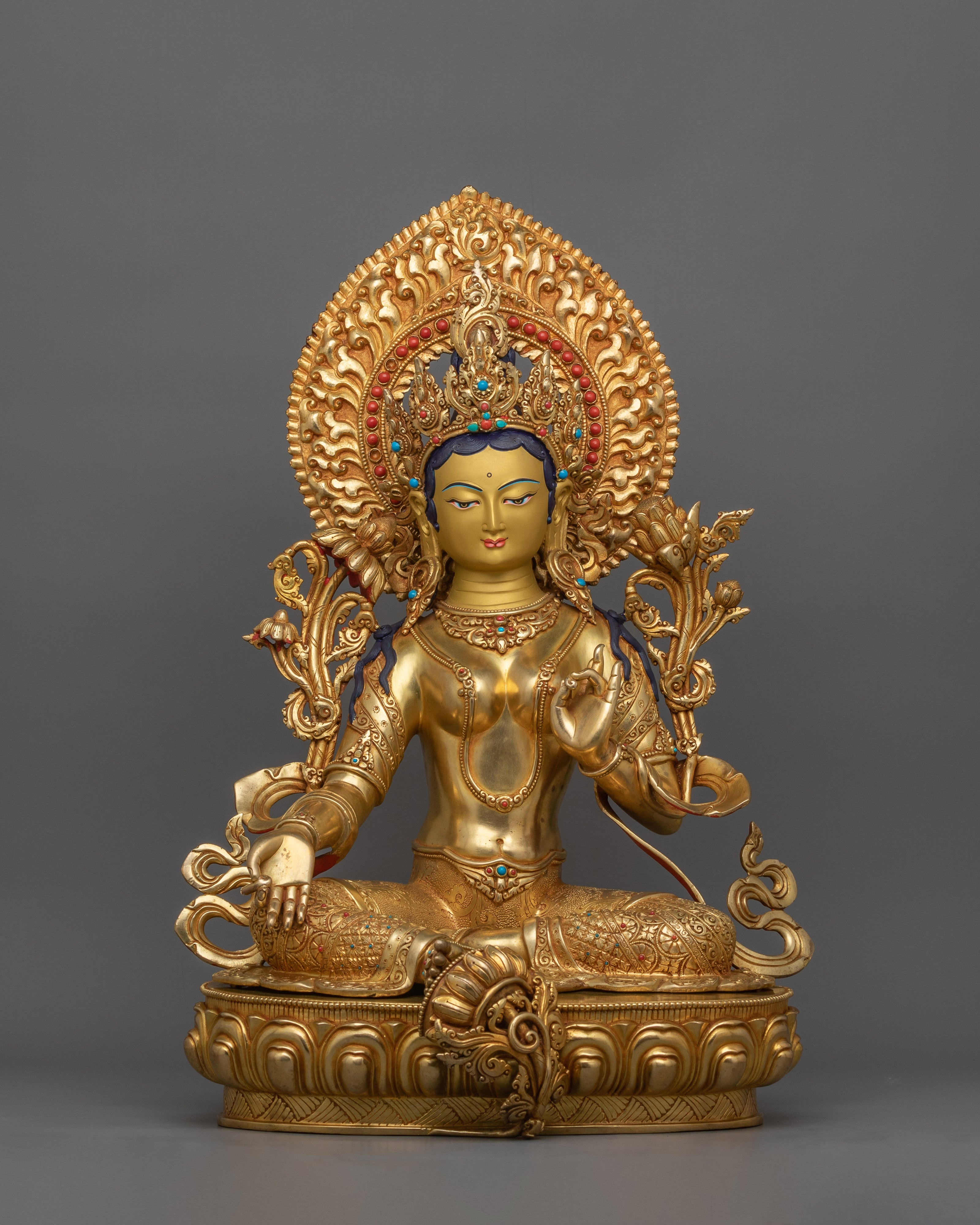 Green Tara with Beautiful Halo