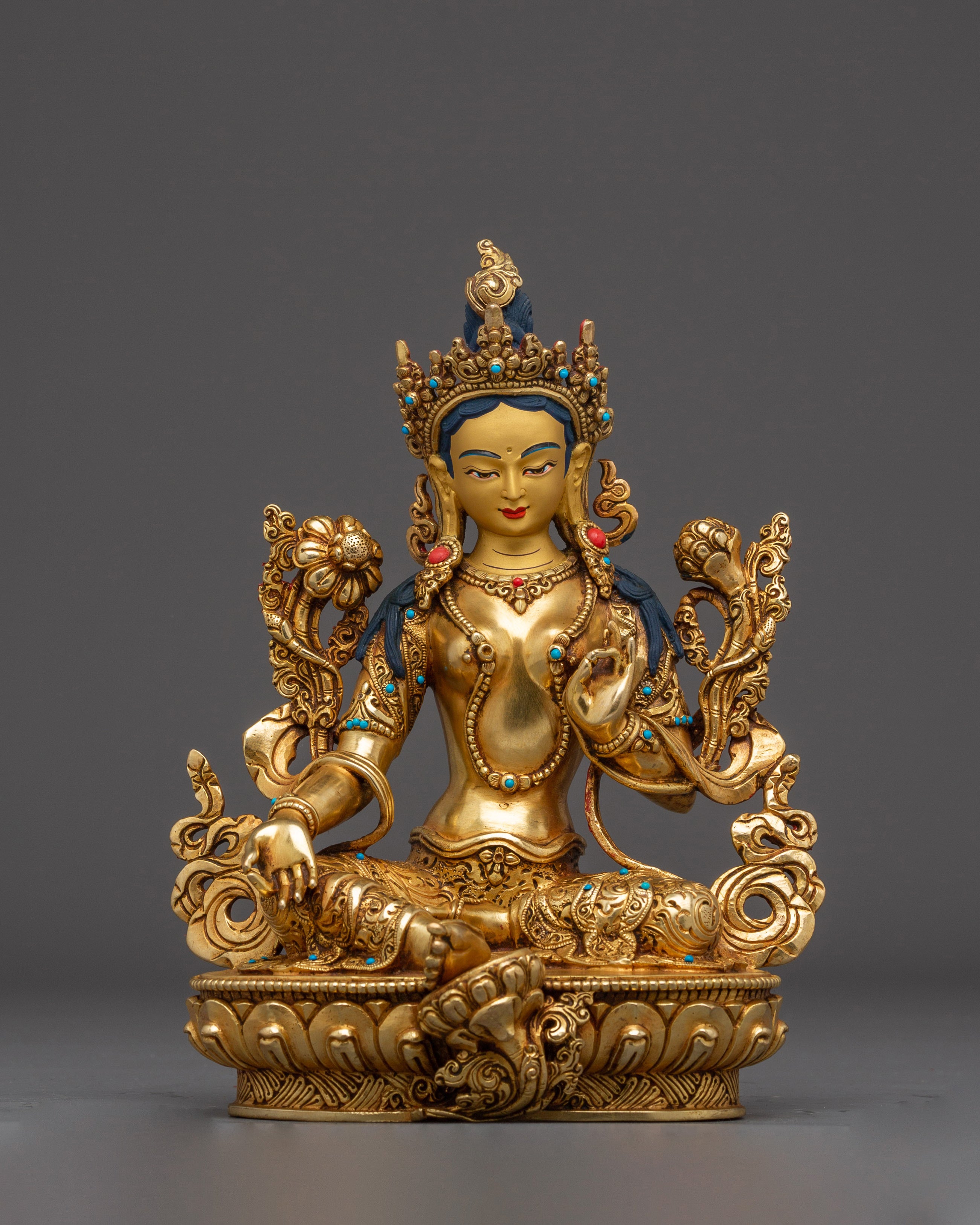 Handmade Radiant Golden Shyama Tara Artwork