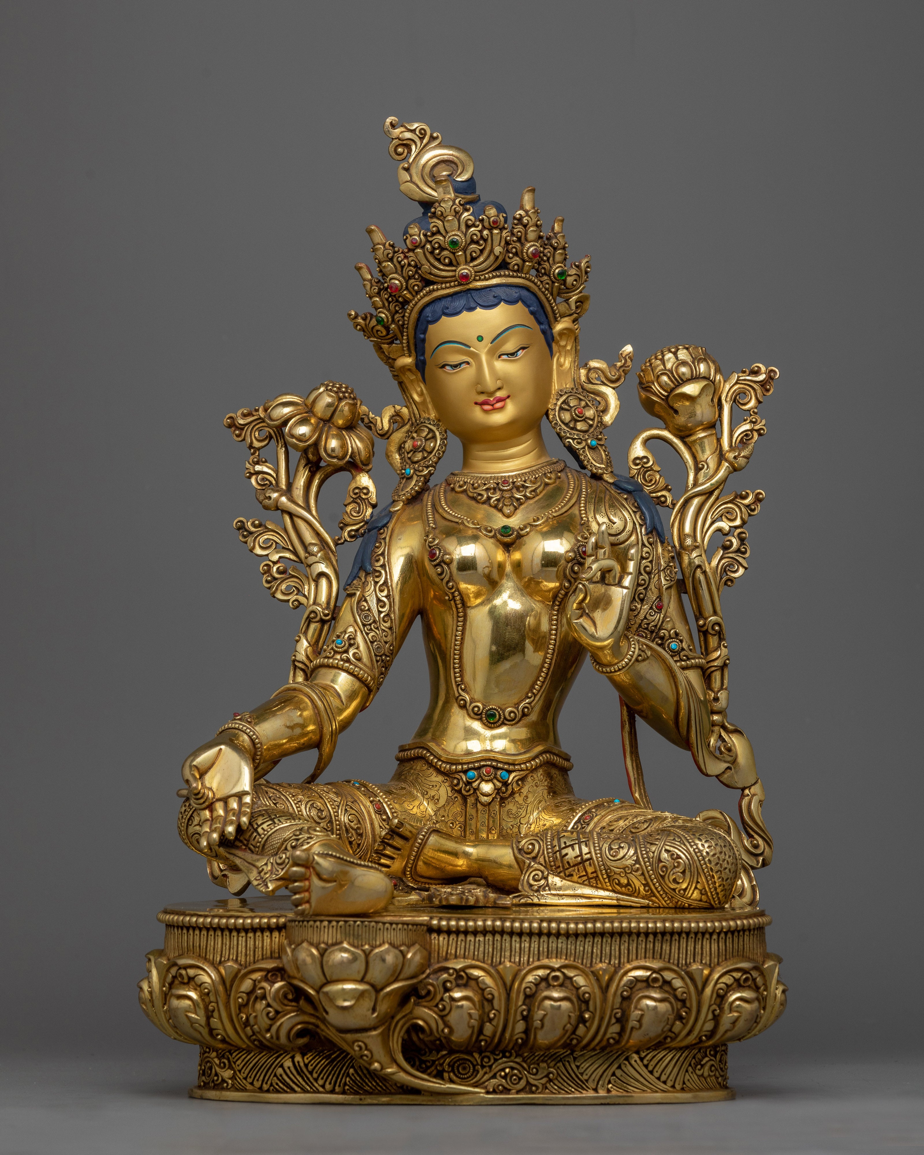 Green Tara Buddhist Goddess Statue