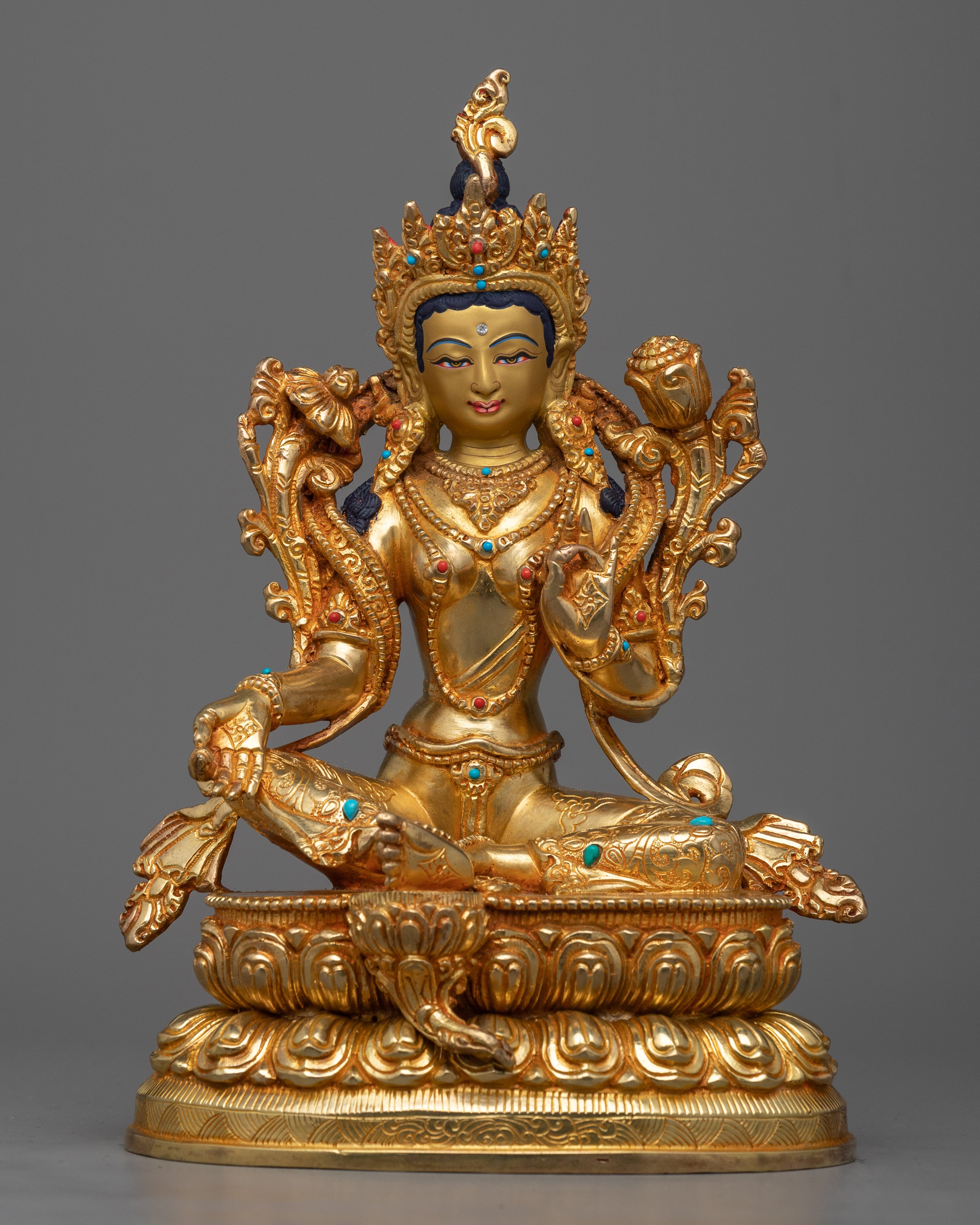 Green Tara 9 Inch Statue