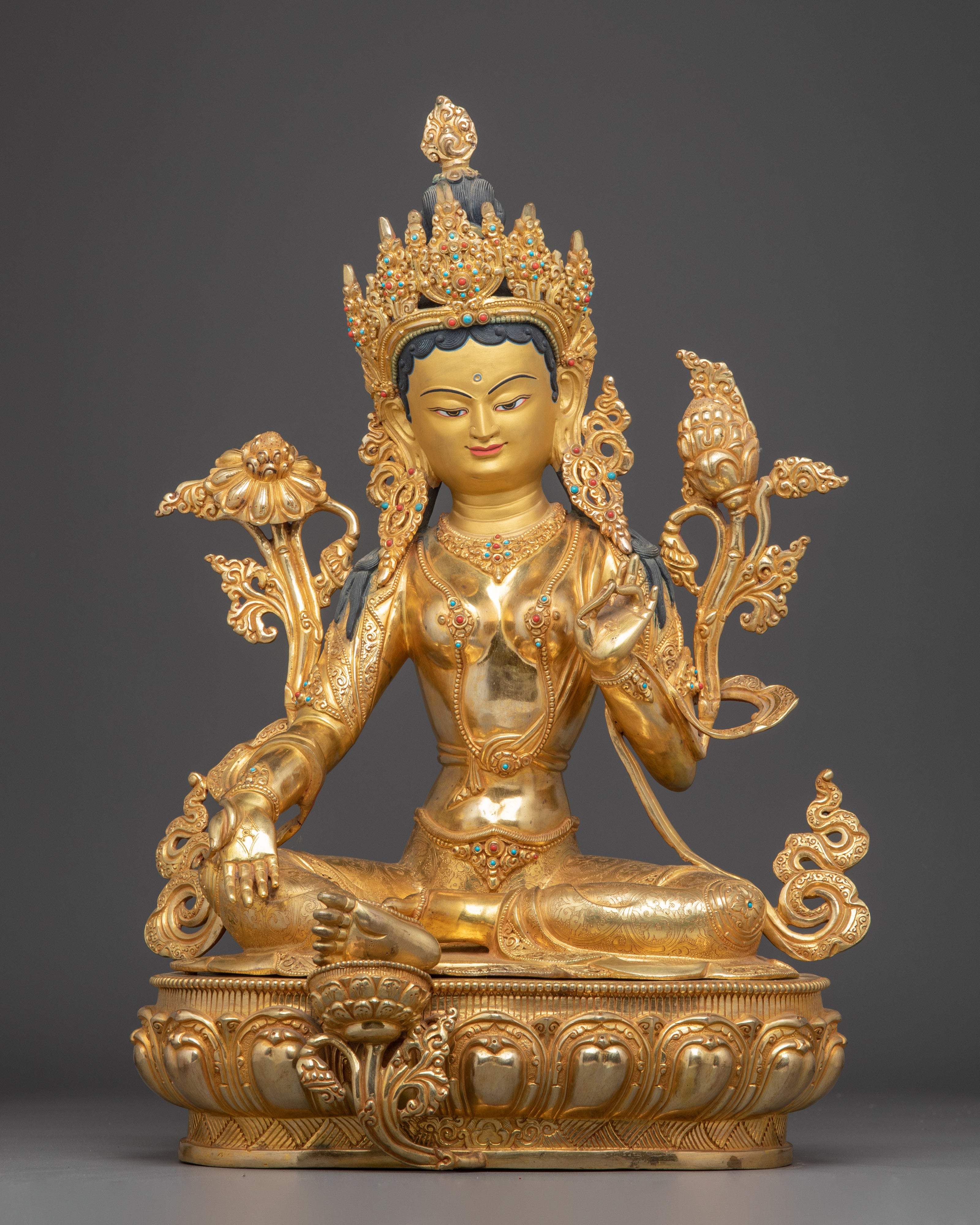 Radiant Green Tara Sculpture - Mother of Compassion and Liberation