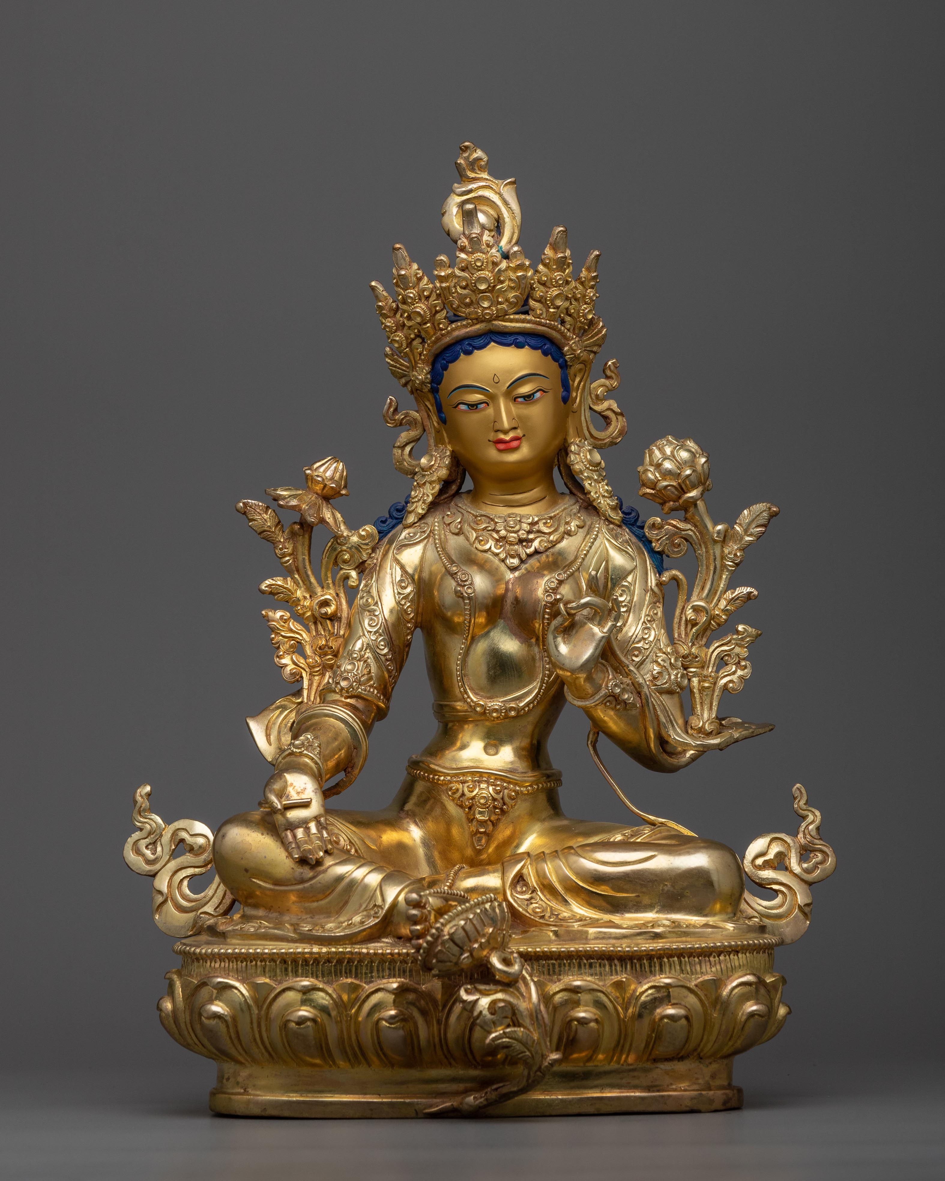 Green Tara Statue for Altar