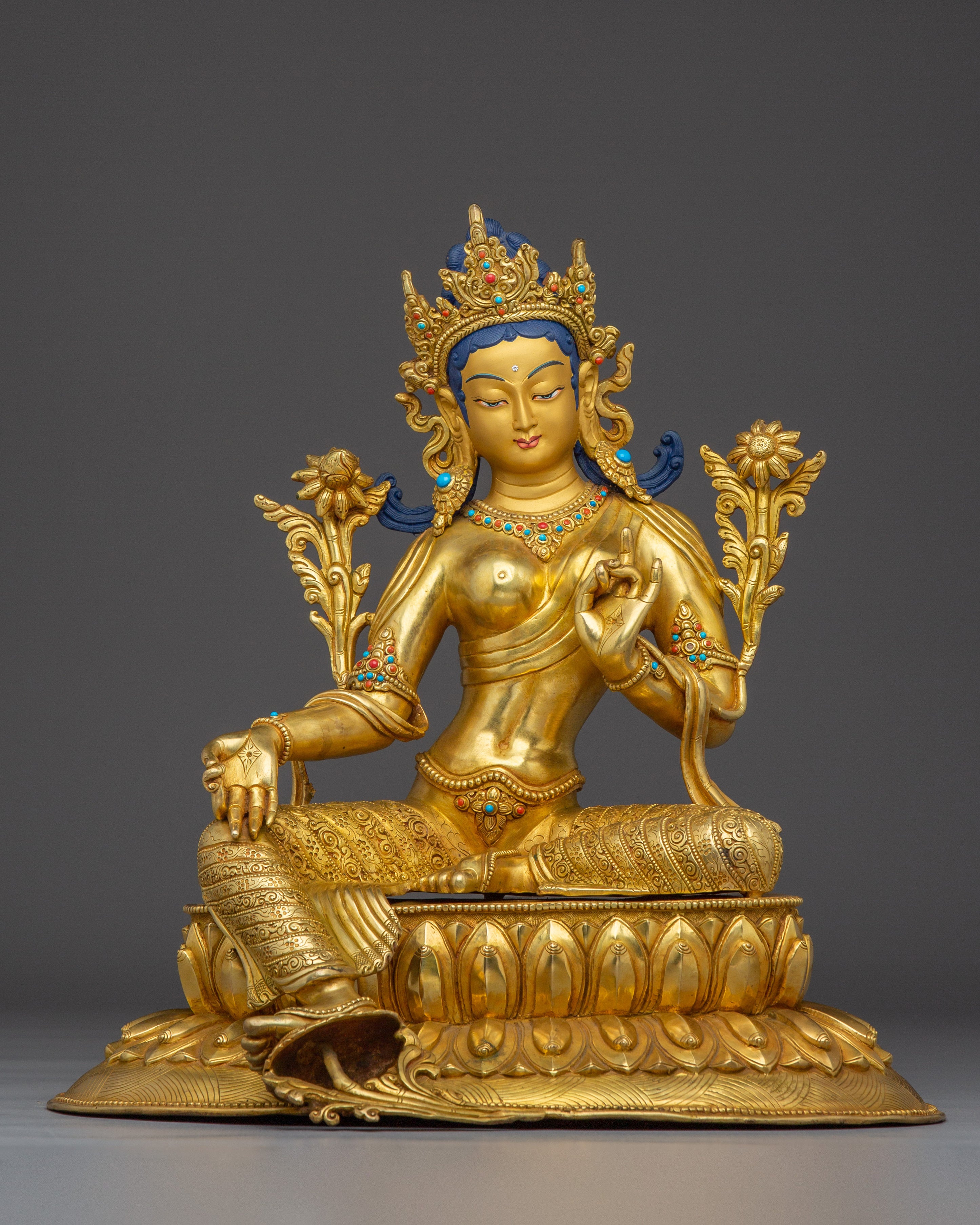 Golden Copper Green Tara Art