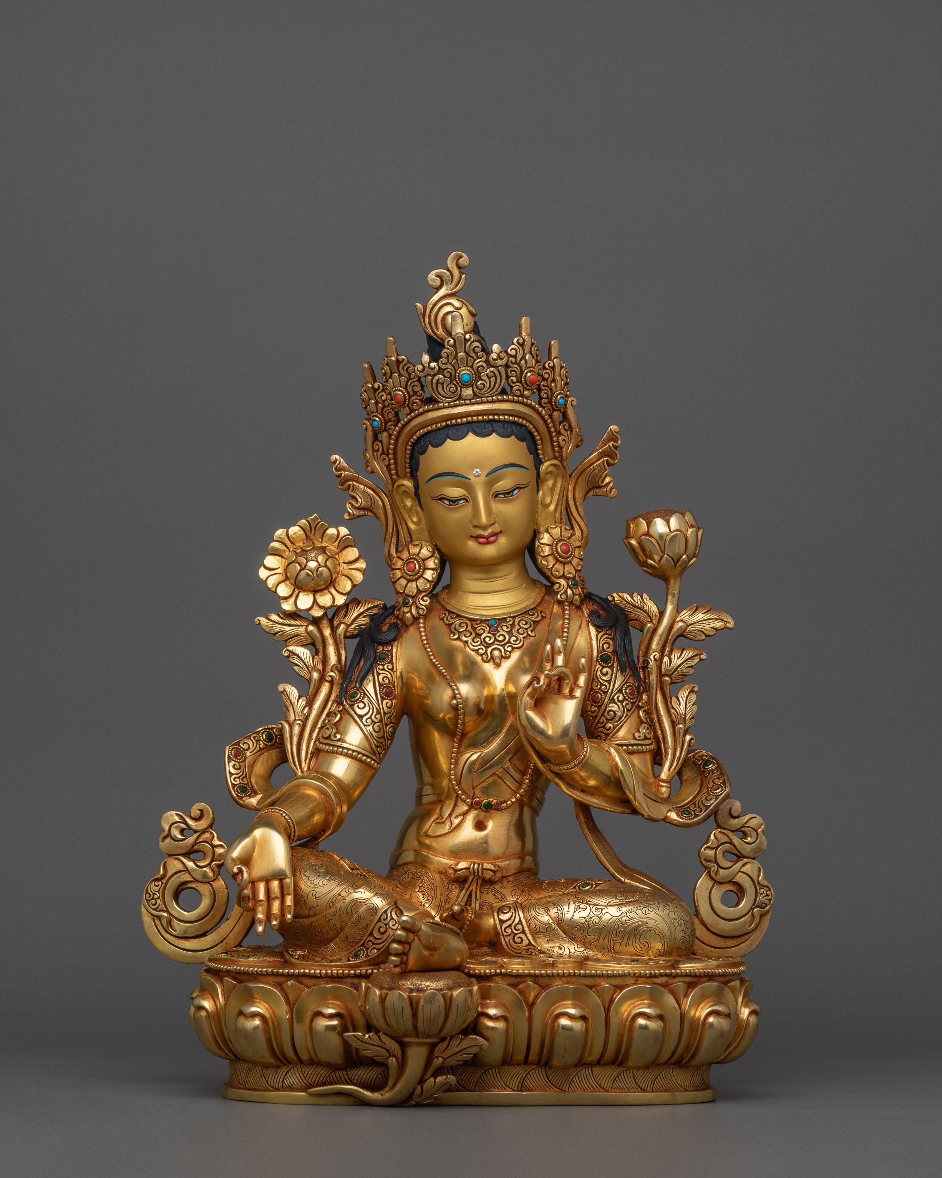majestic-green-tara-statue