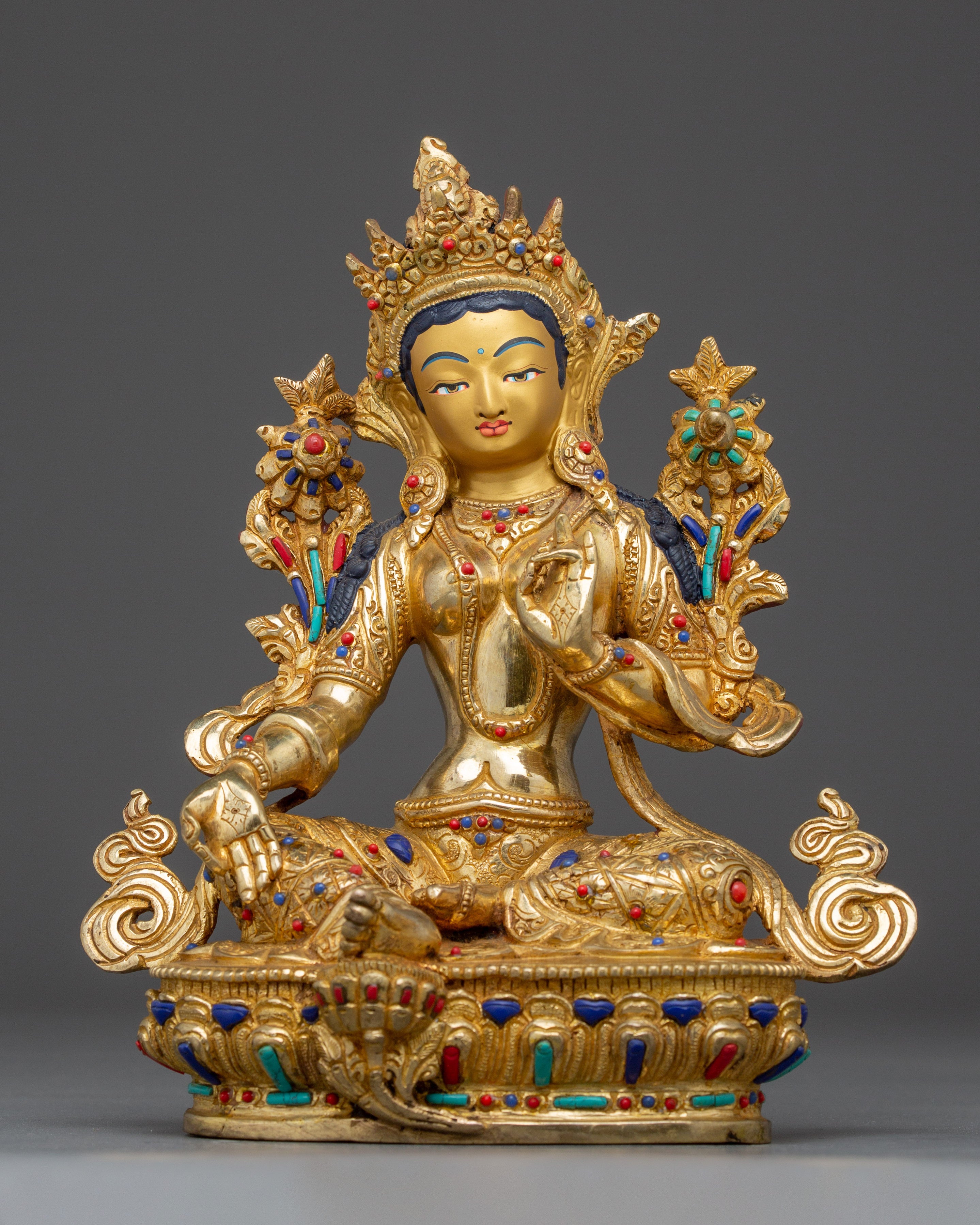 Green Tara Statue: Buddhist Compassionate Goddess