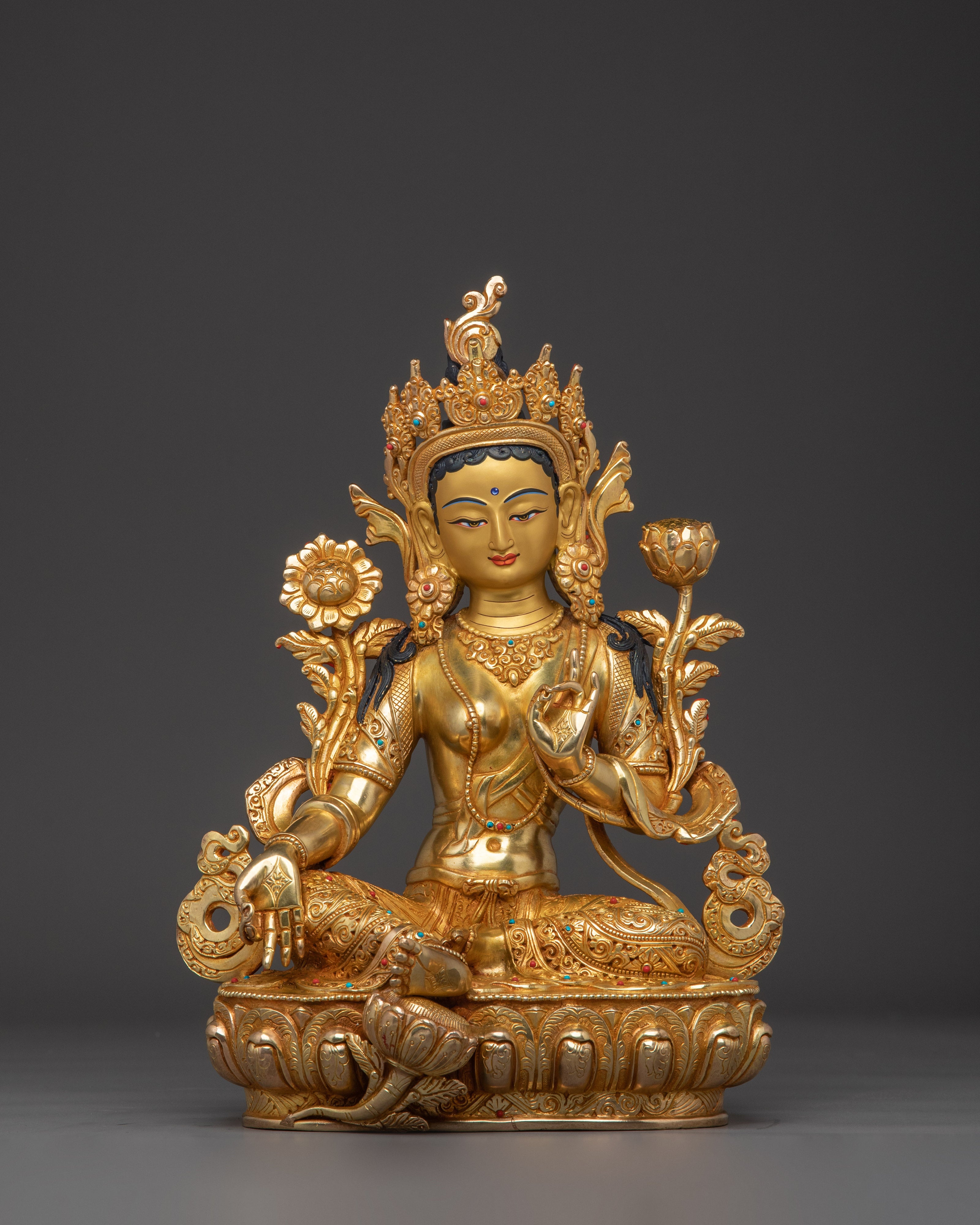 peaceful-green-tara-statue