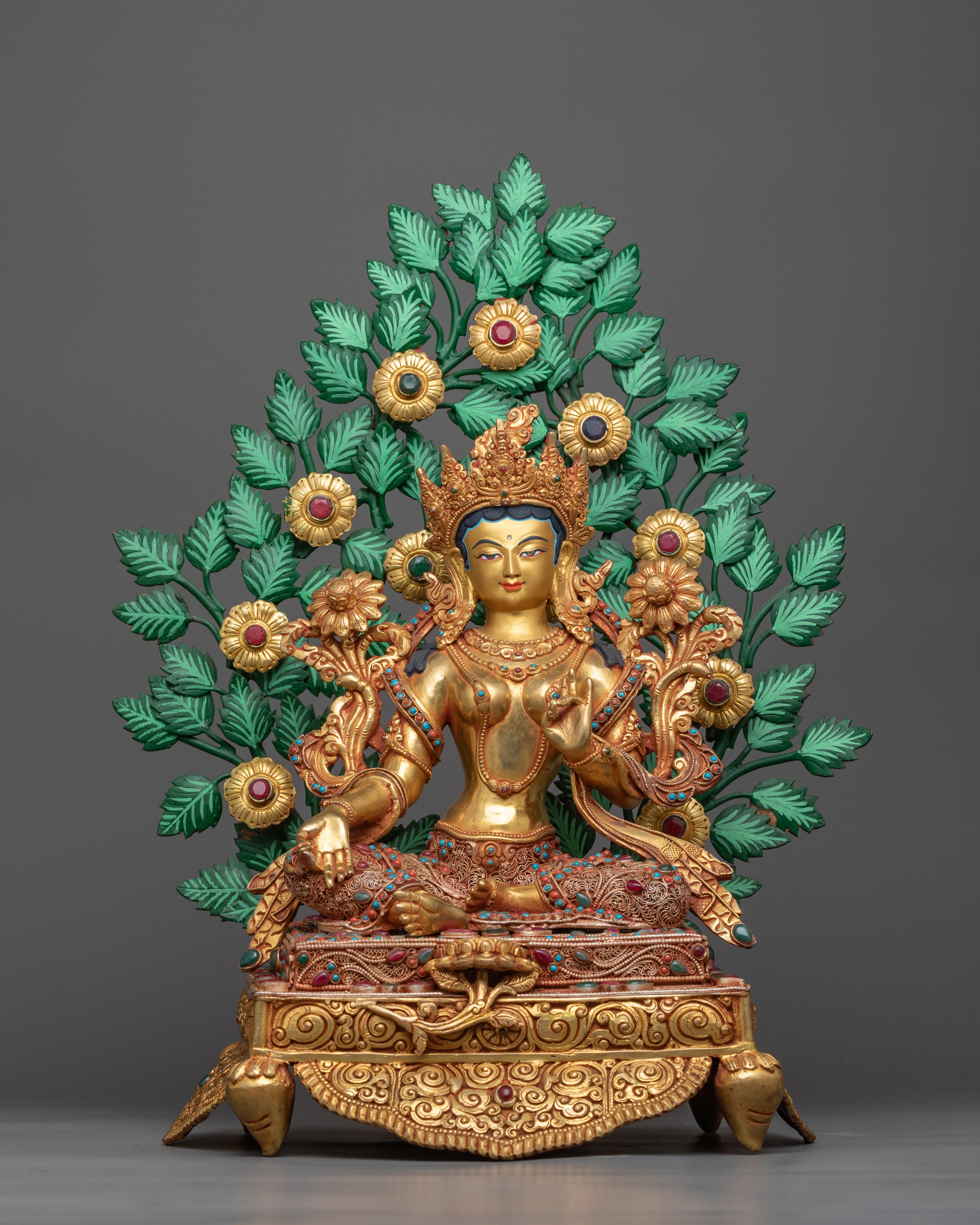 green-tara-beautiful-statue with nature touch