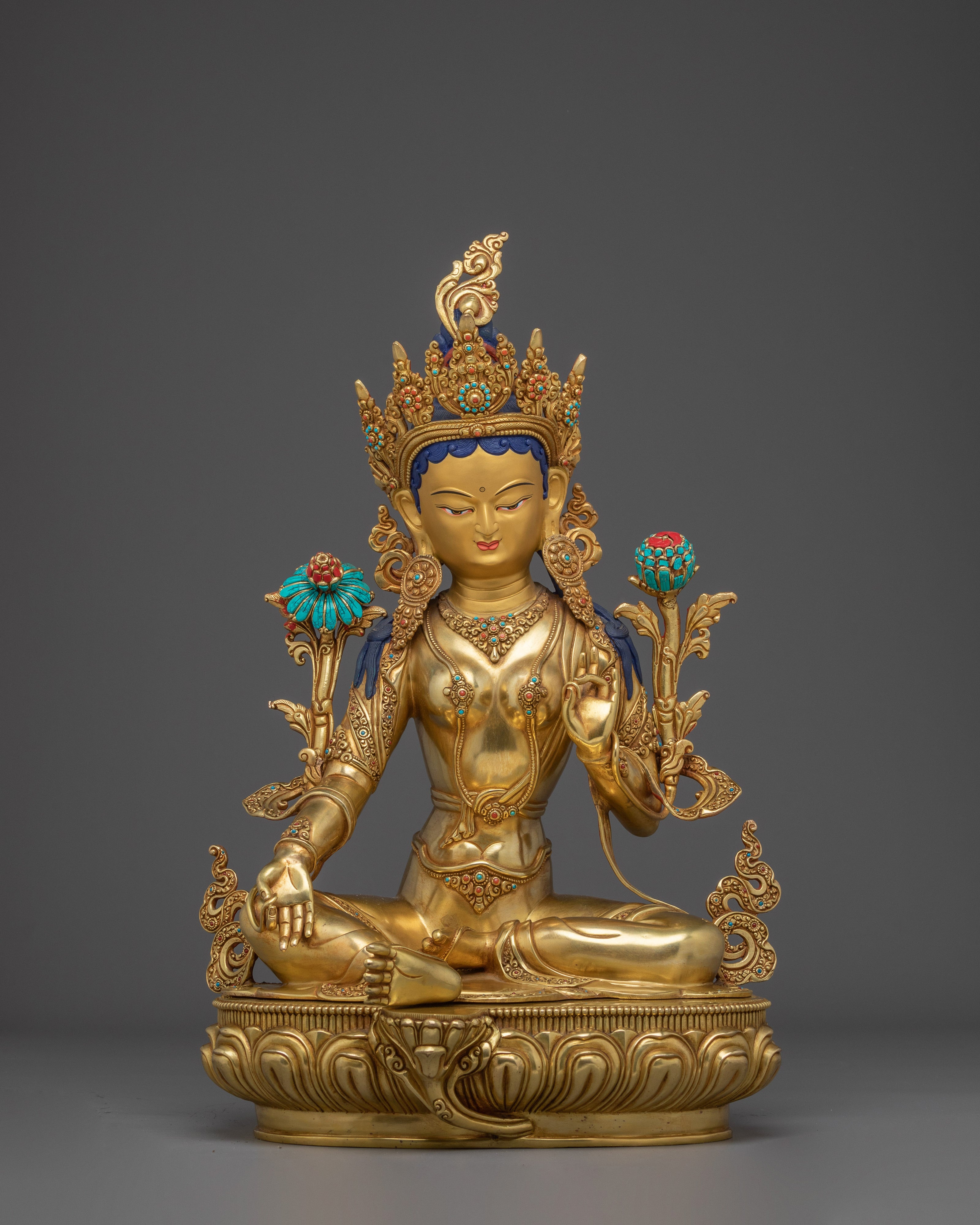 Handcrafted Green Tara Statue: The Mother of All Buddhas