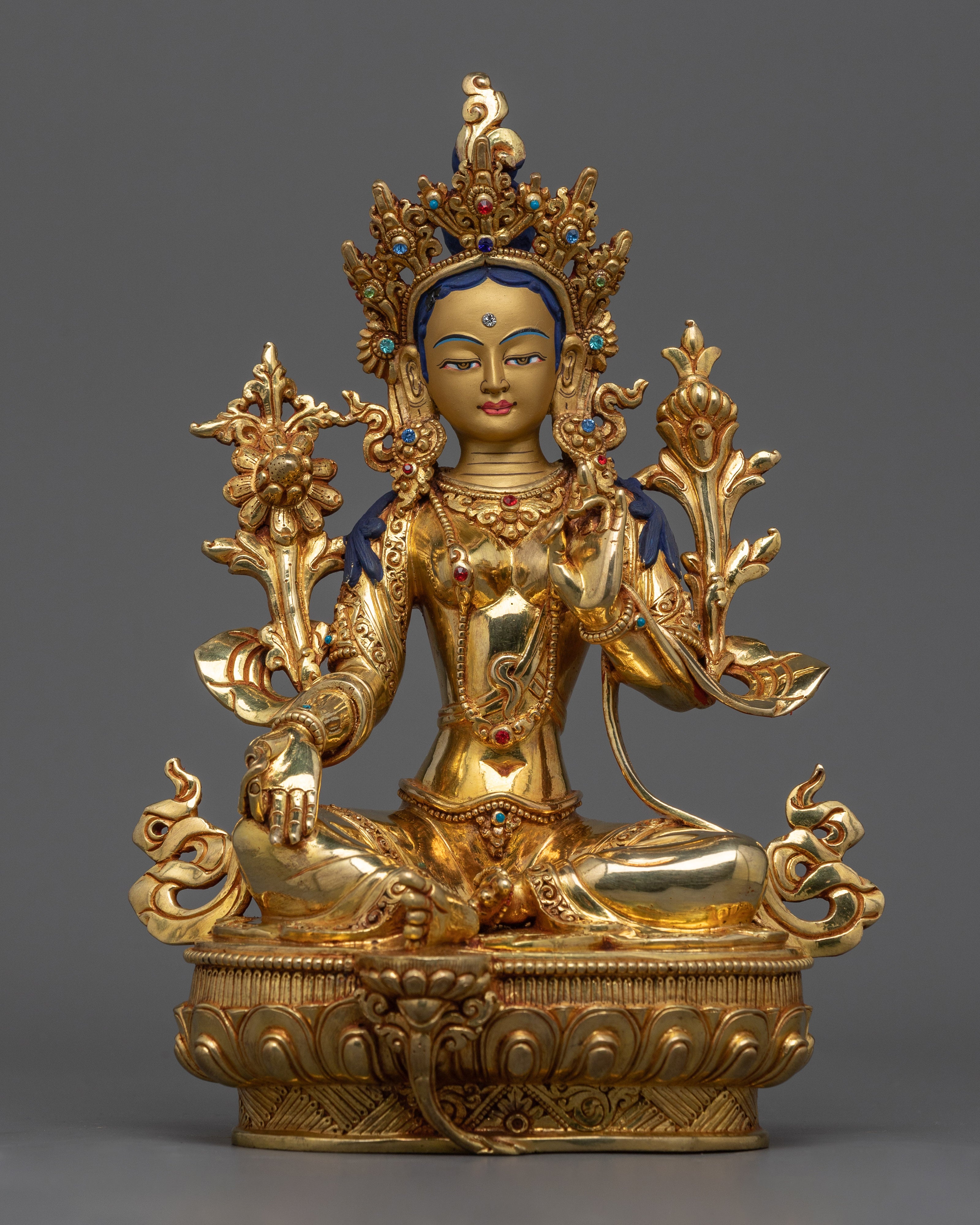 gold gilded green-tara-sculpture