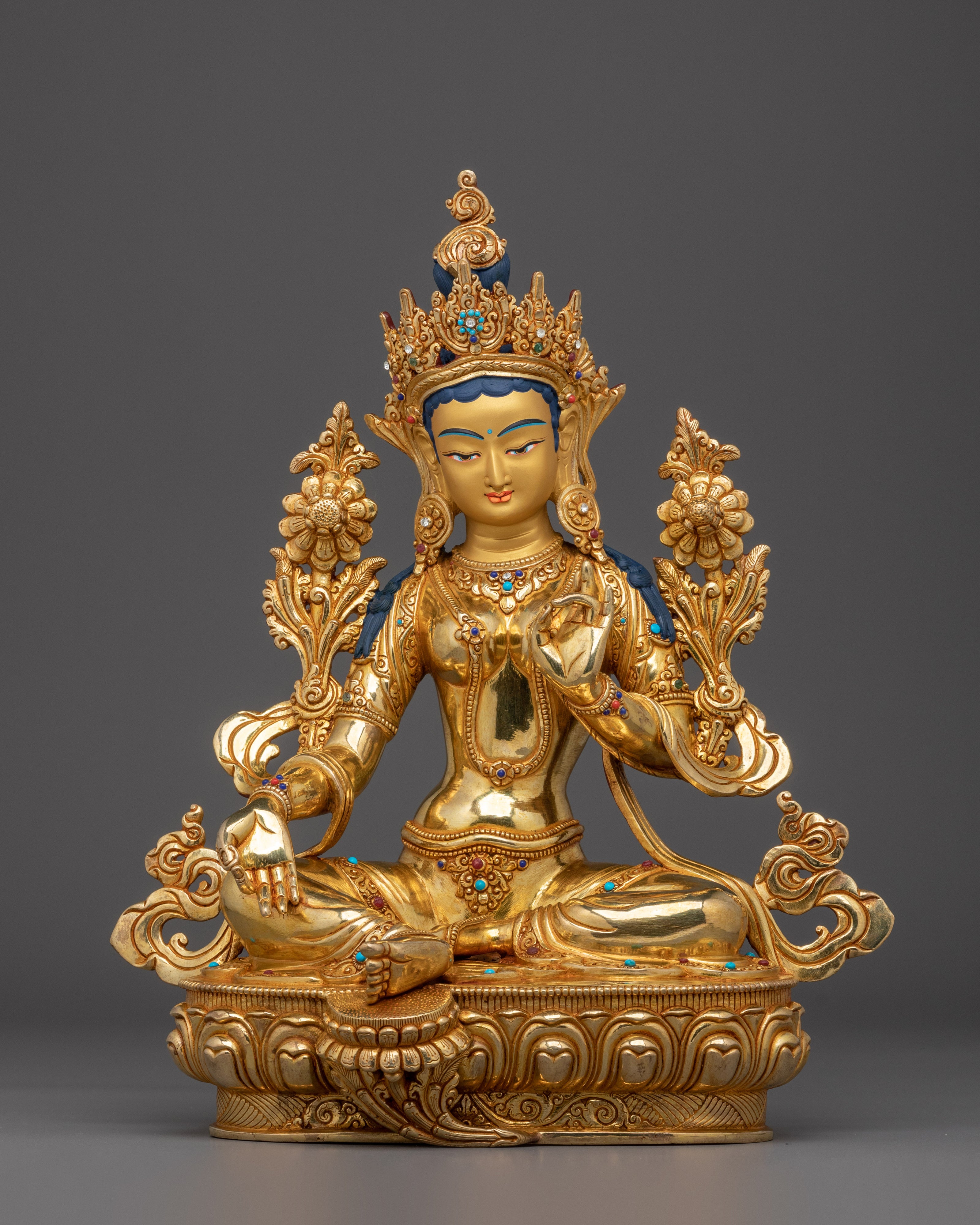 Radiant Green Tara Statue for Dharma Decor