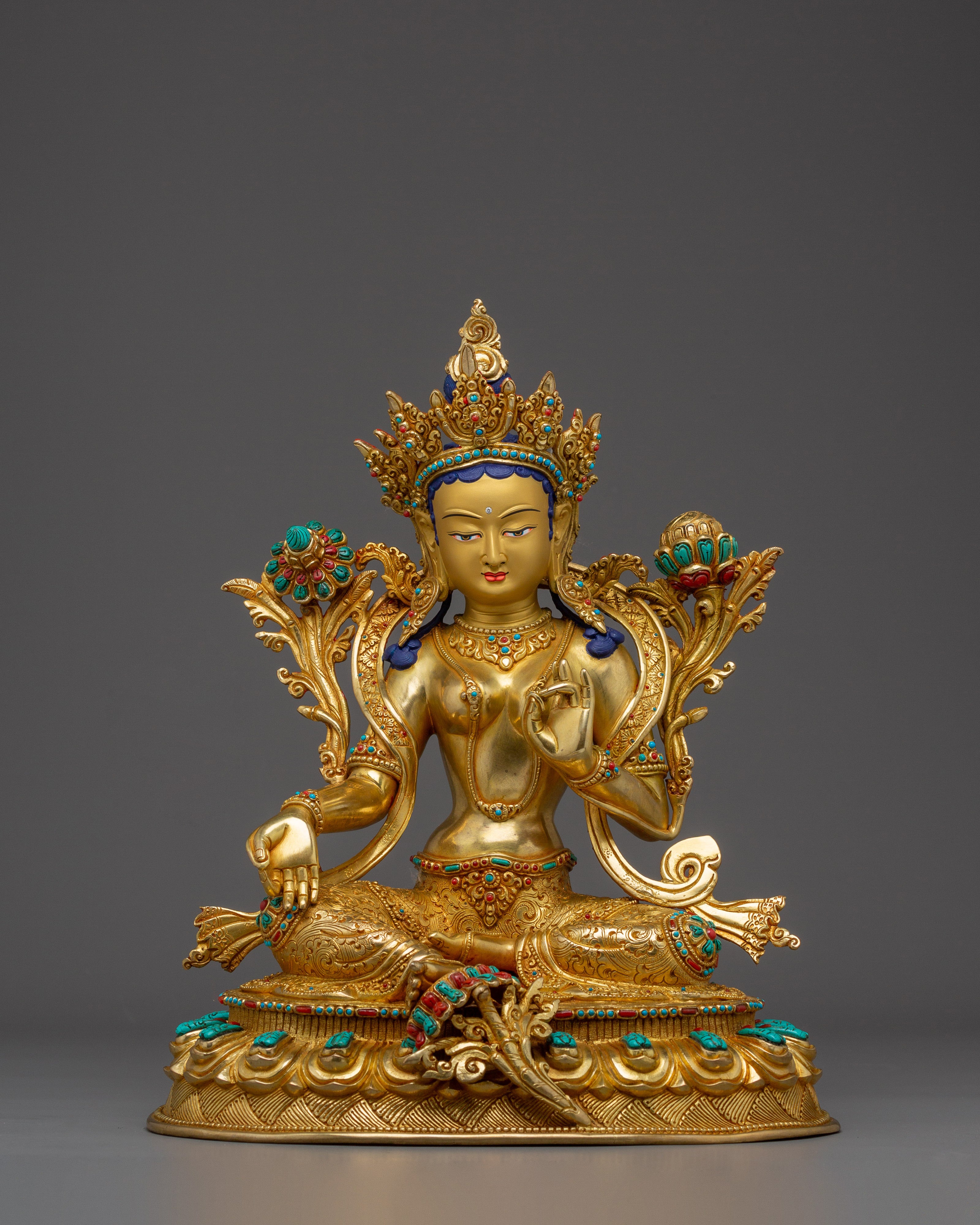 Green Tara Deity Statue: Divine Protector and Healer