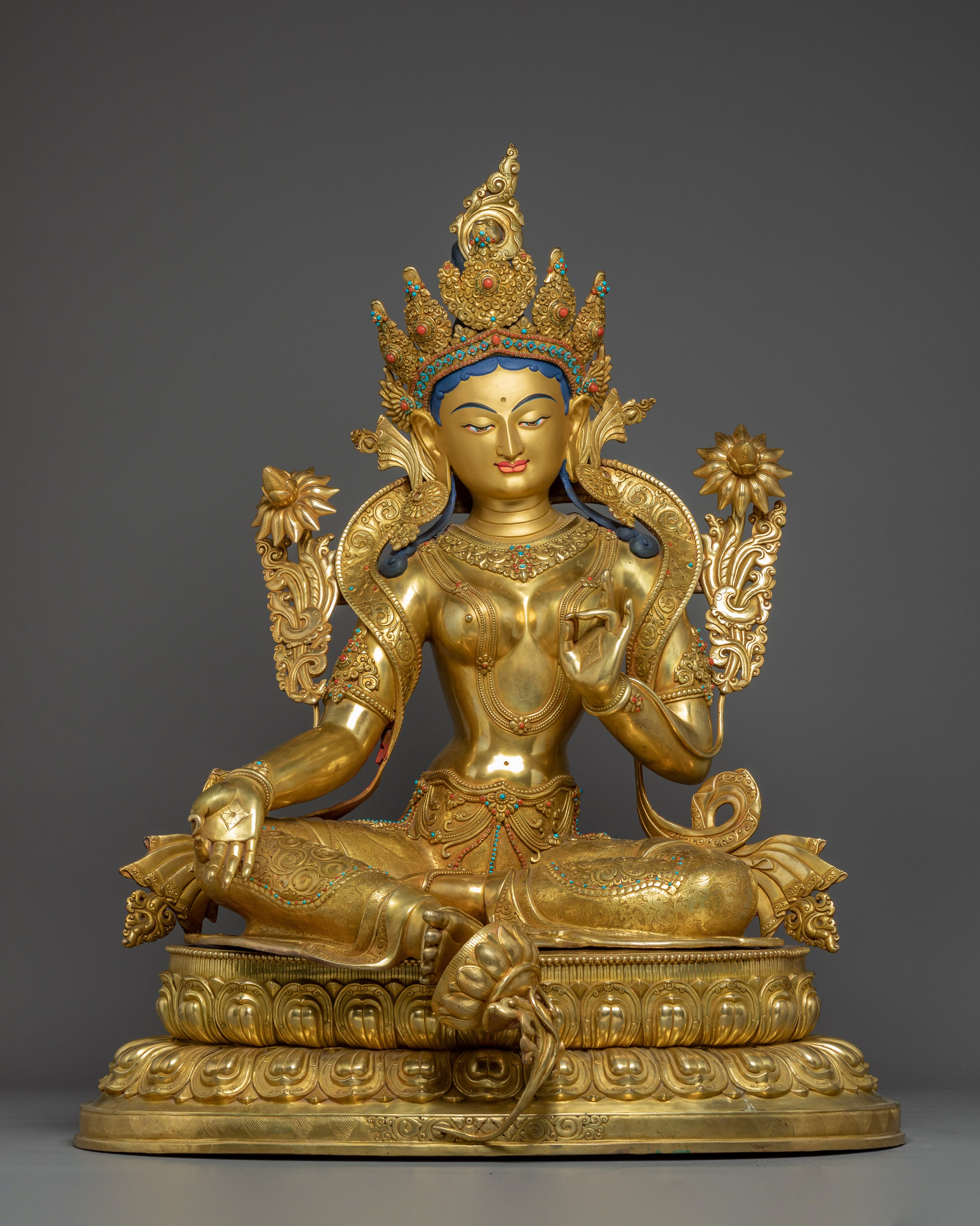 81.5cm Green Tara Statue