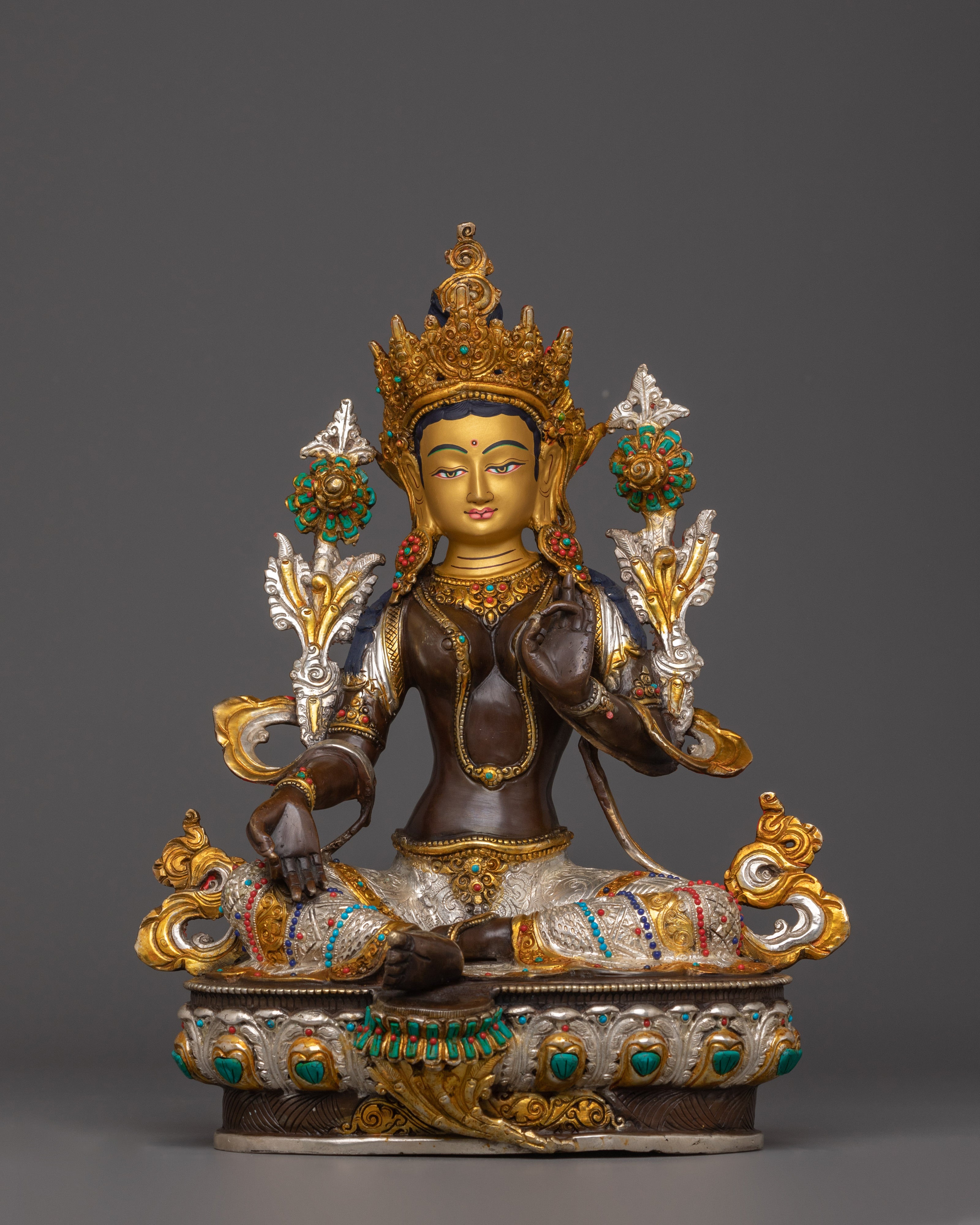 Oxidized Shyama Tara Statue | Green Tara - Swift Saviour