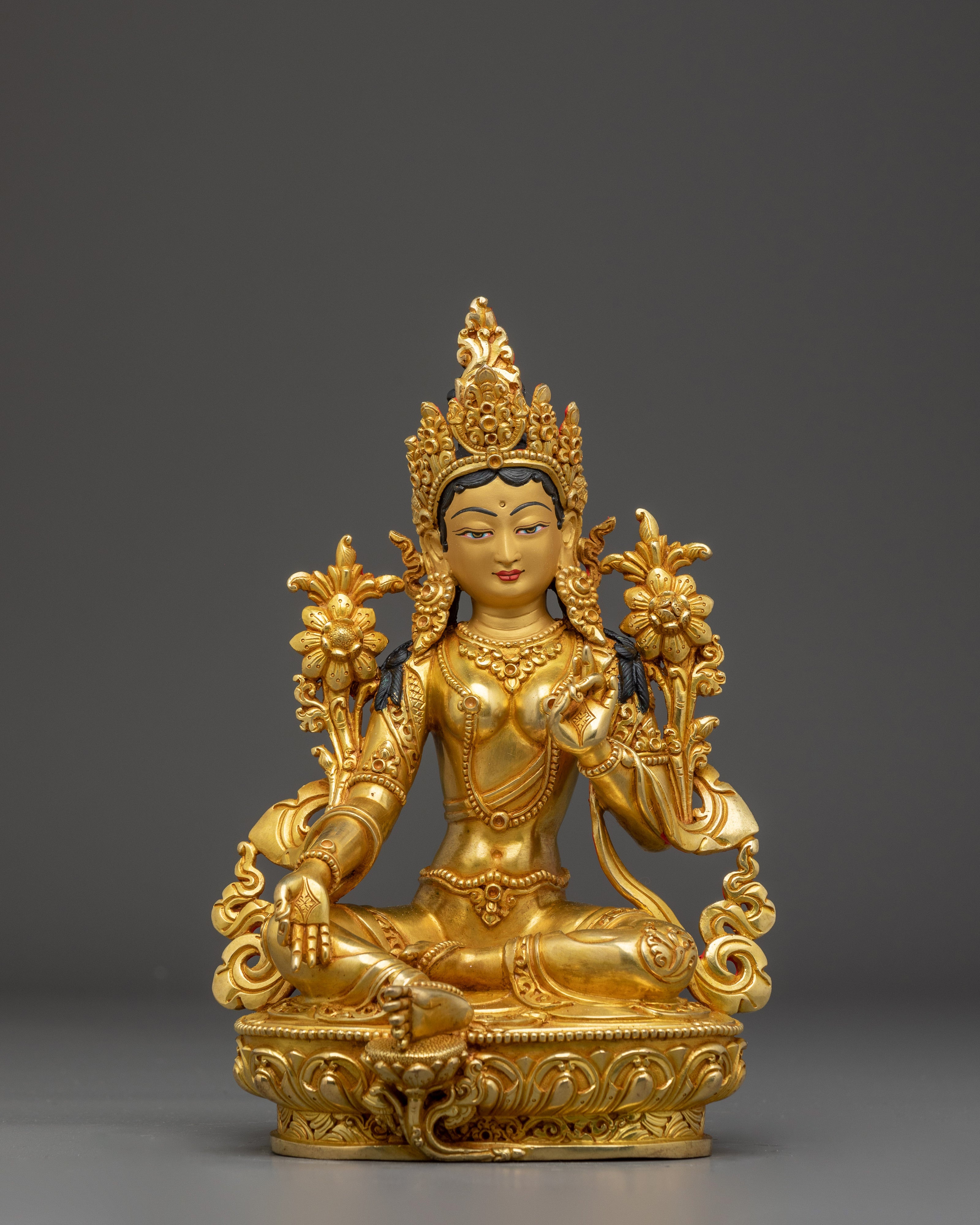 Radiant Golden Shyama Tara Figurine