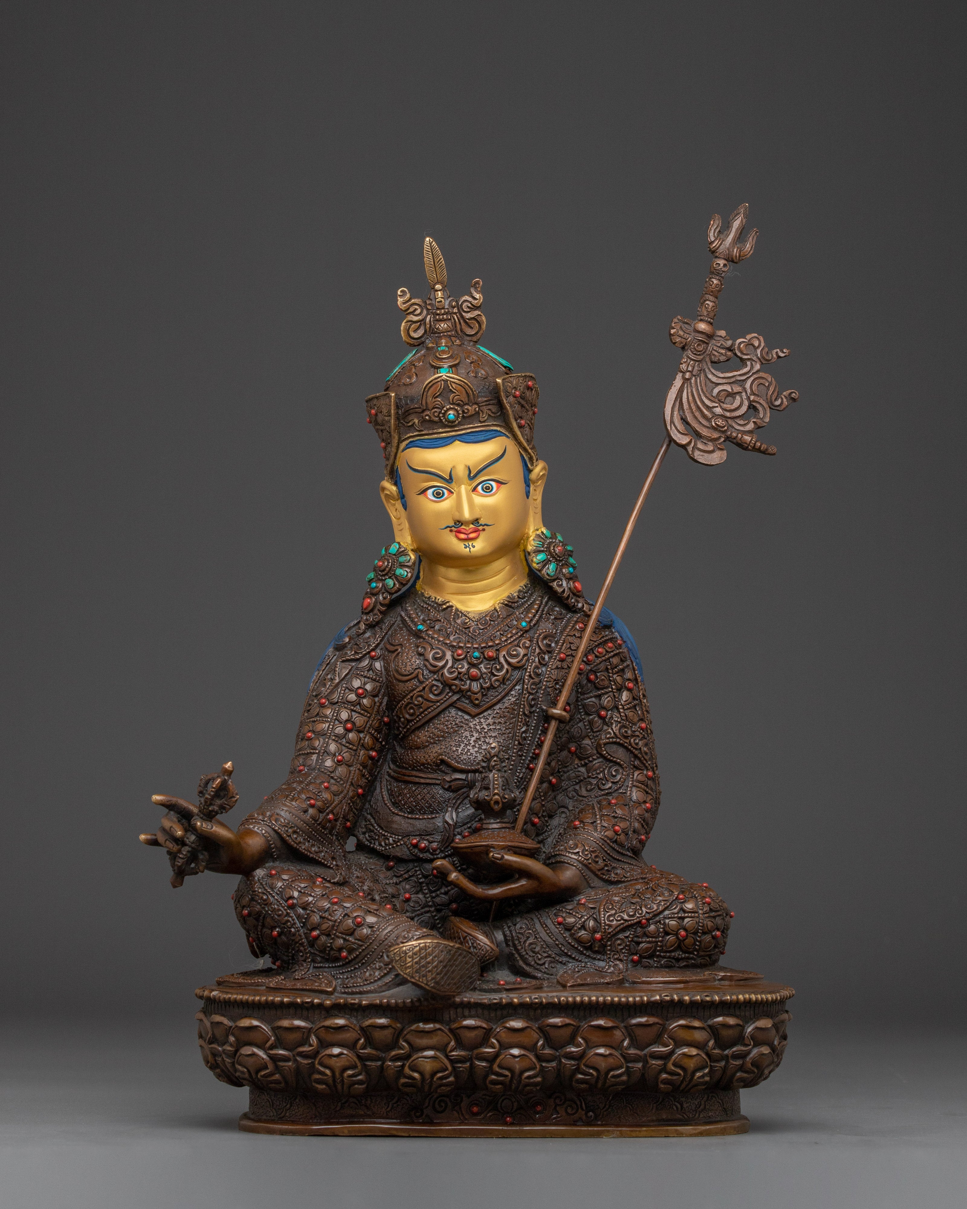 Guru Rinpoche 24K Gold Gilded Statue