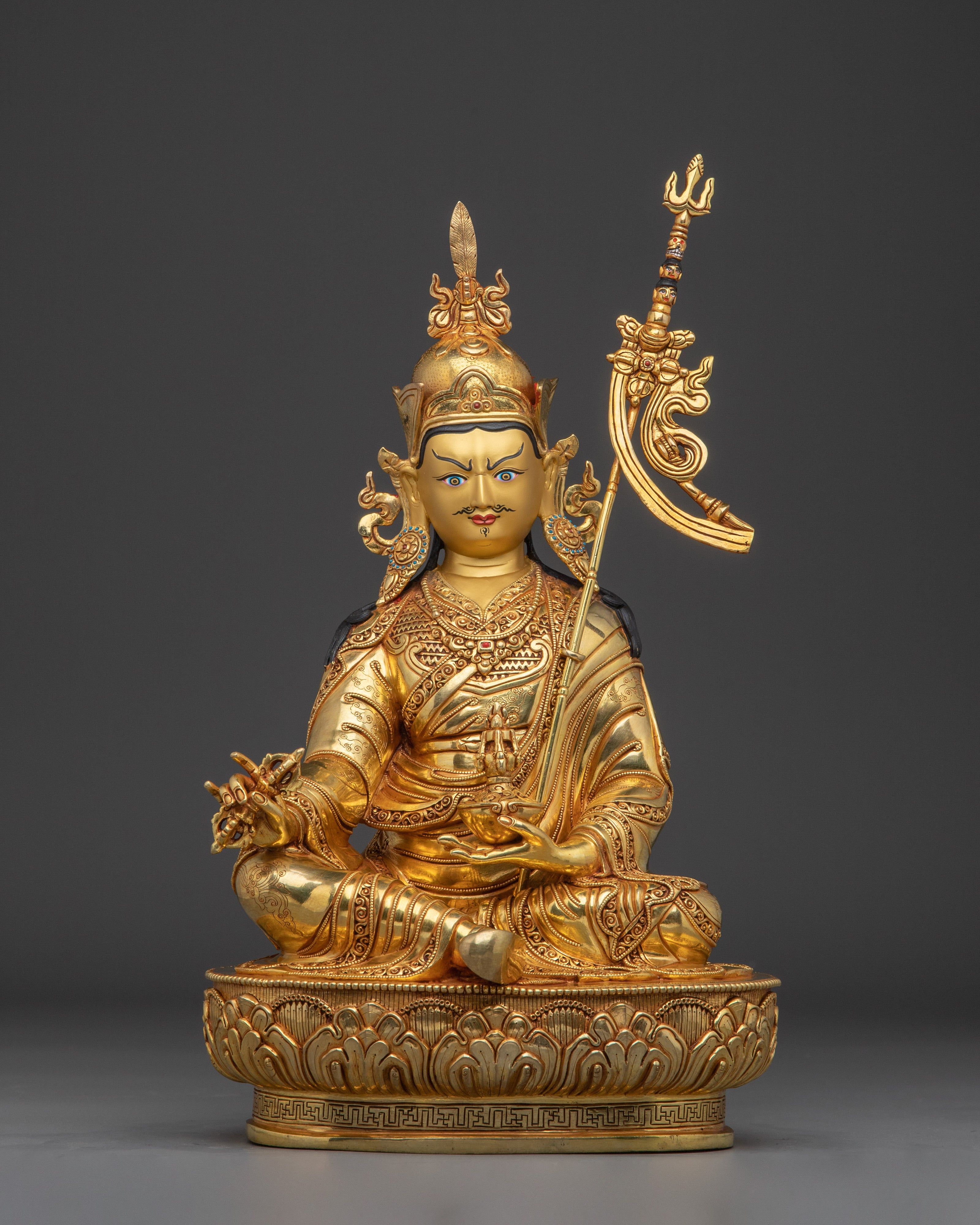 24K Gold-Gilded Guru Rinpoche Statue