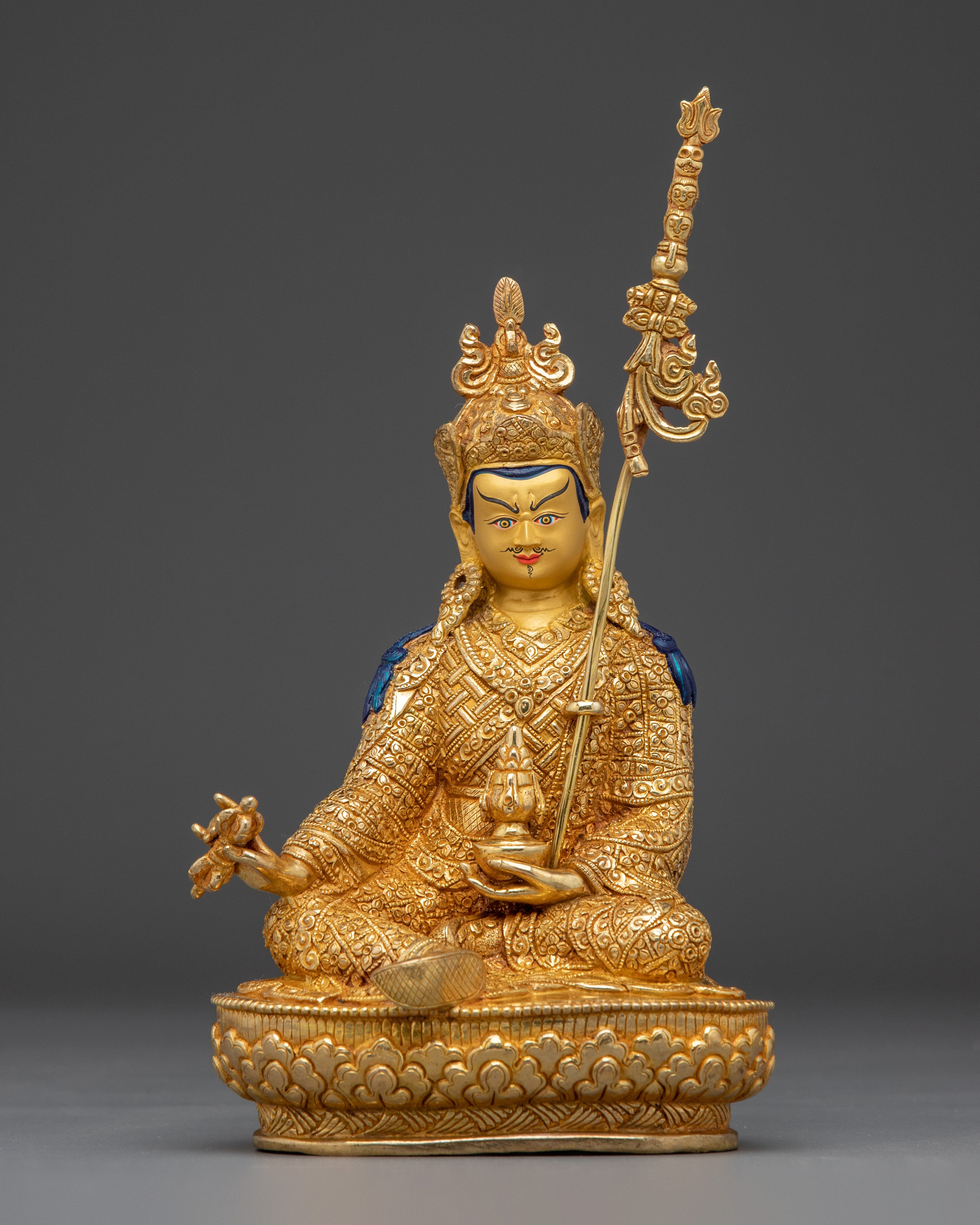 Radiant Guru Rinpoche Statue: Buddhist Vajra Master