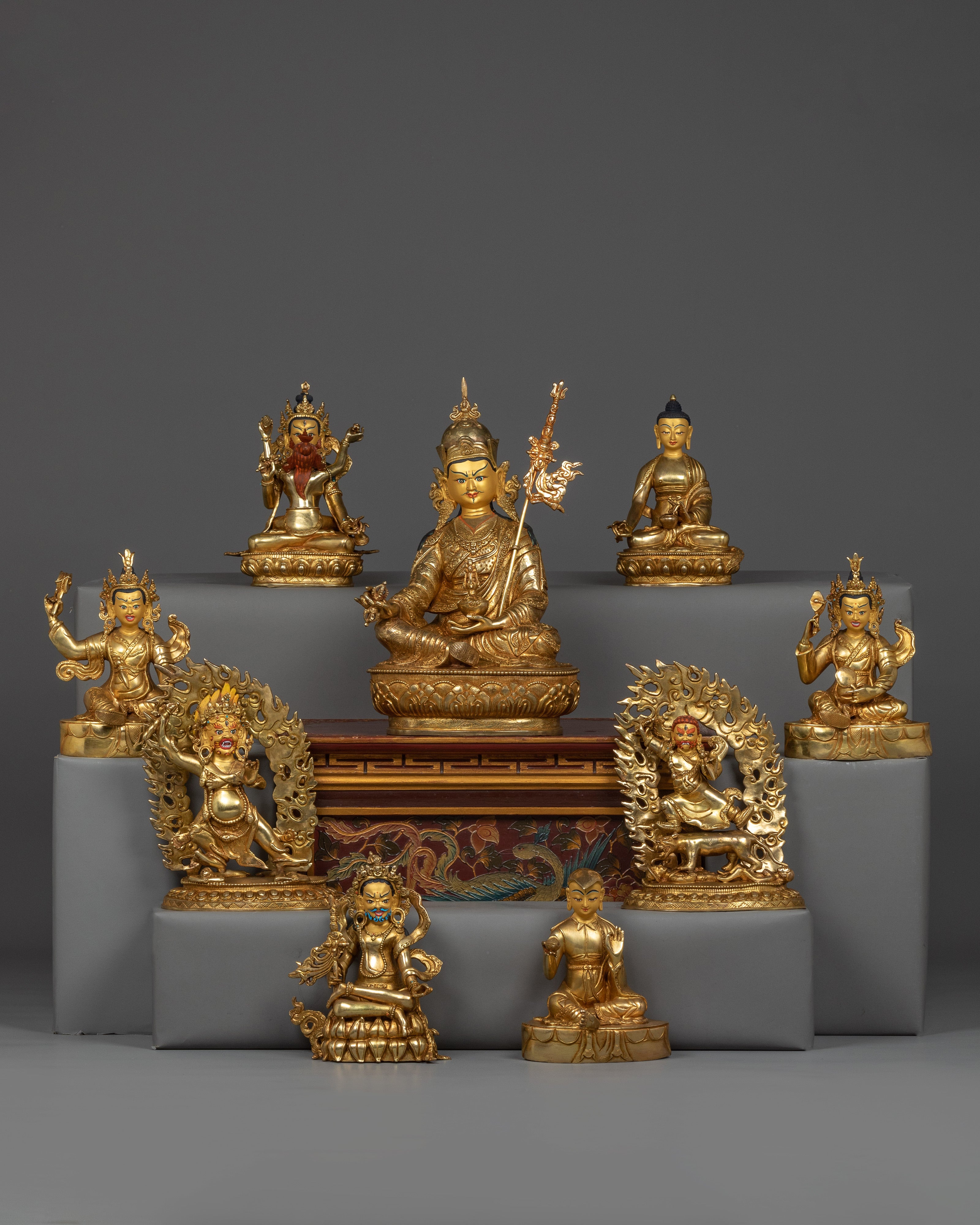 8-manifestations-of-guru-rinpoche-statue-set