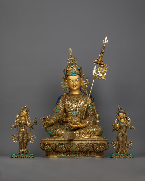 guru-rinpoche-with-two consorts
