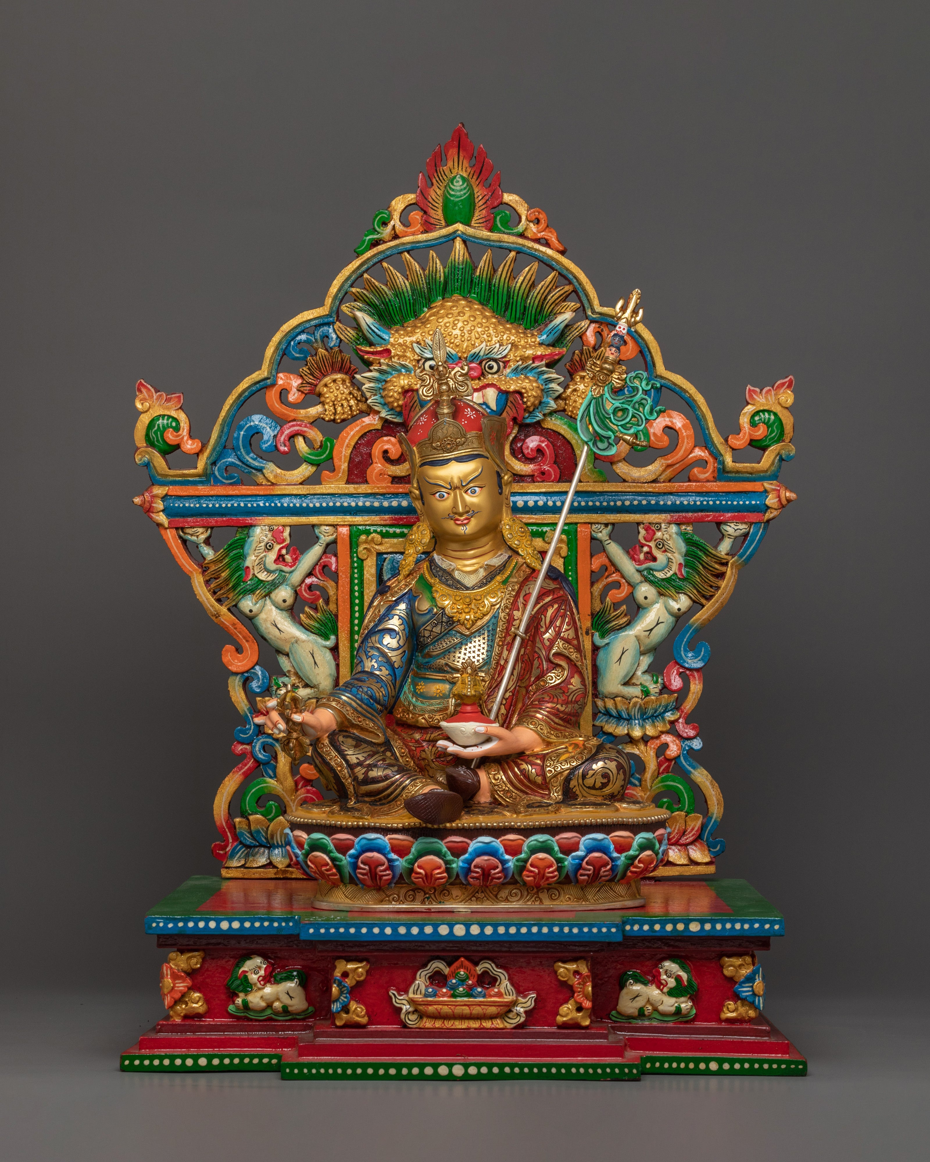 Guru Rinpoche on Beautiful Throne | Traditional Himalayan Art