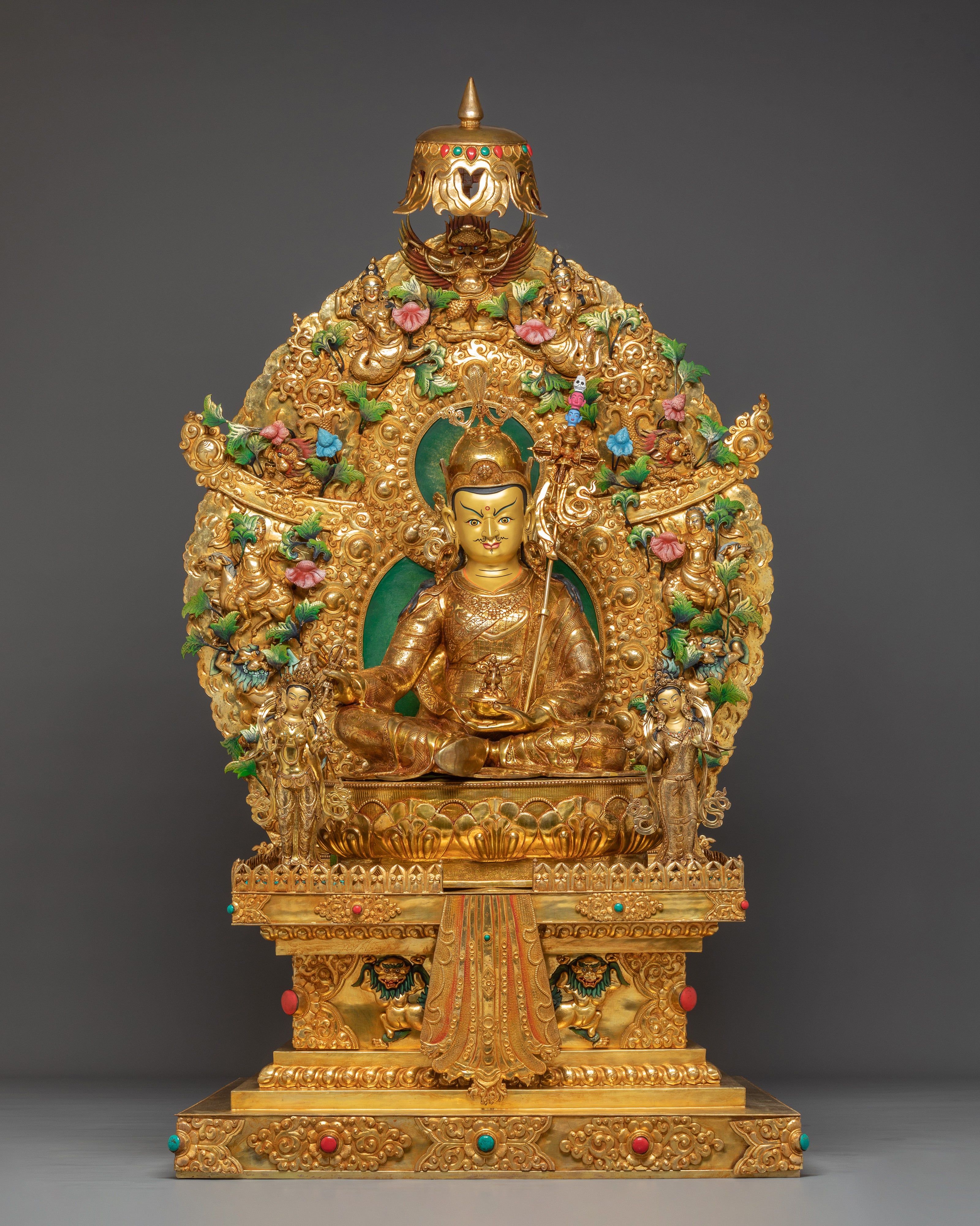Guru Rinpoche Statue with Throne