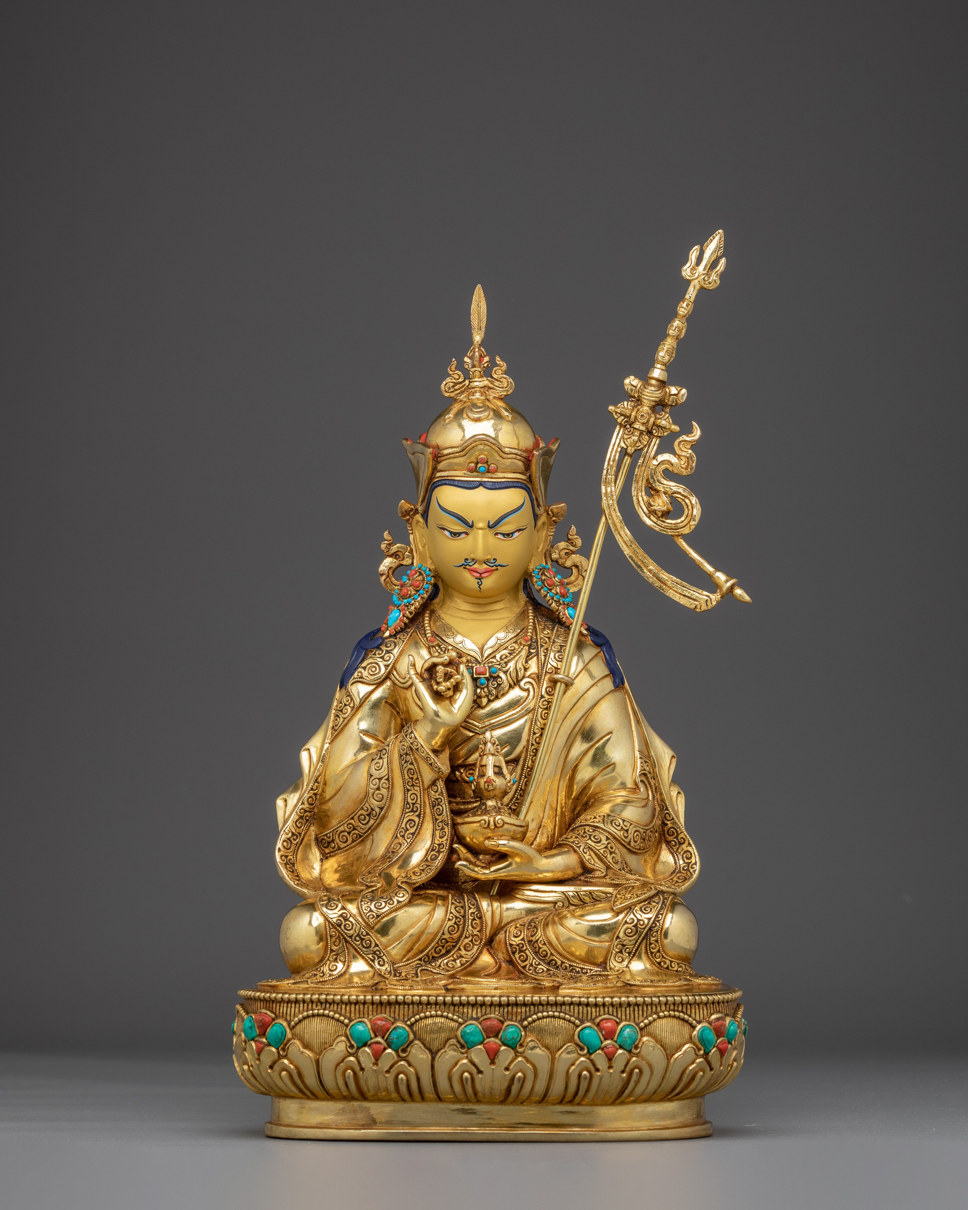 Guru Tsokye Dorje Statue in 24K Gold