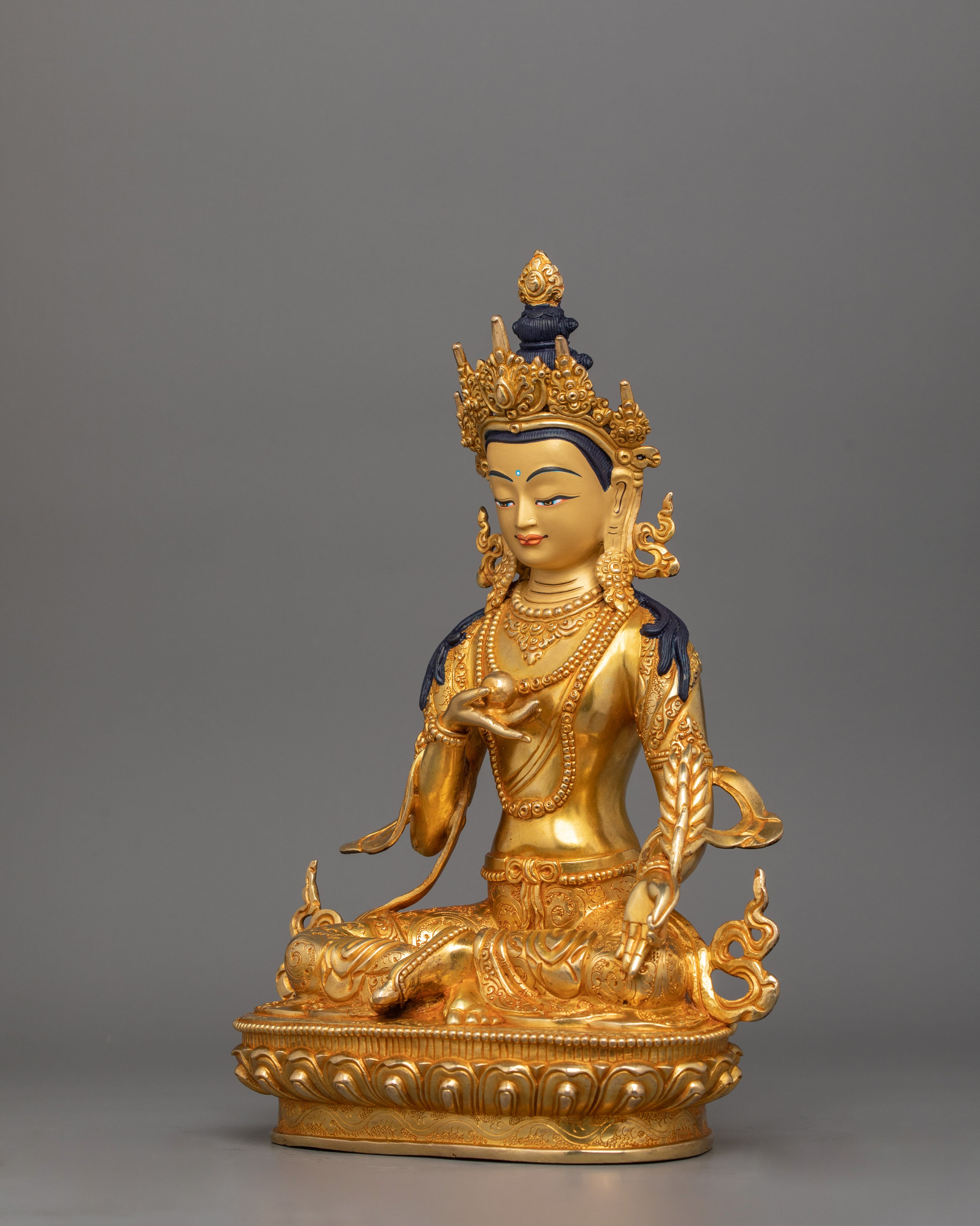 Handcrafted Kshitigarbha Statue | Tibetan Himalayan Buddhist Deity Sculpture