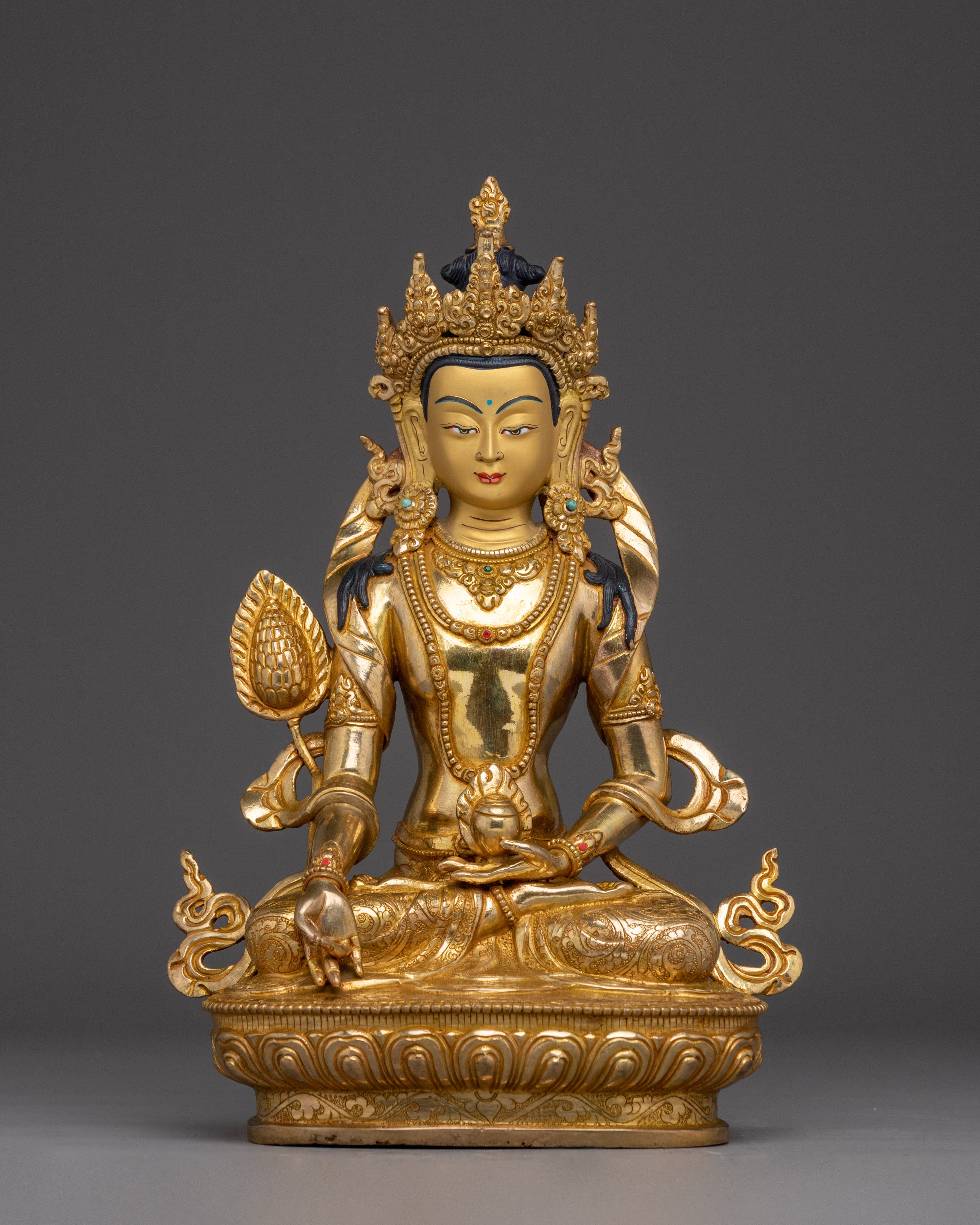 Gold Gilded Kshitigarbha Statue