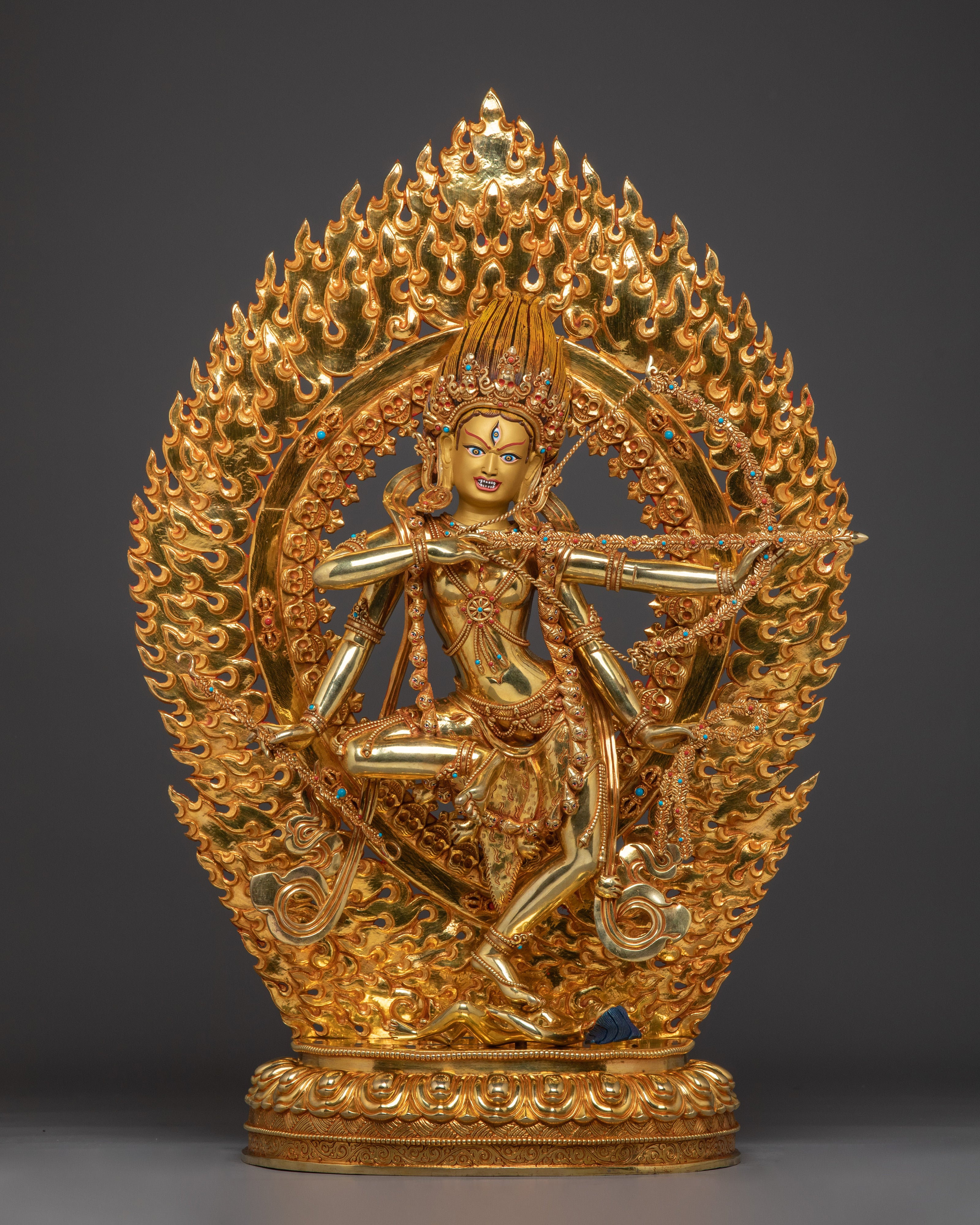 Kurkulla Copper Statue Gilded in 24K Gold