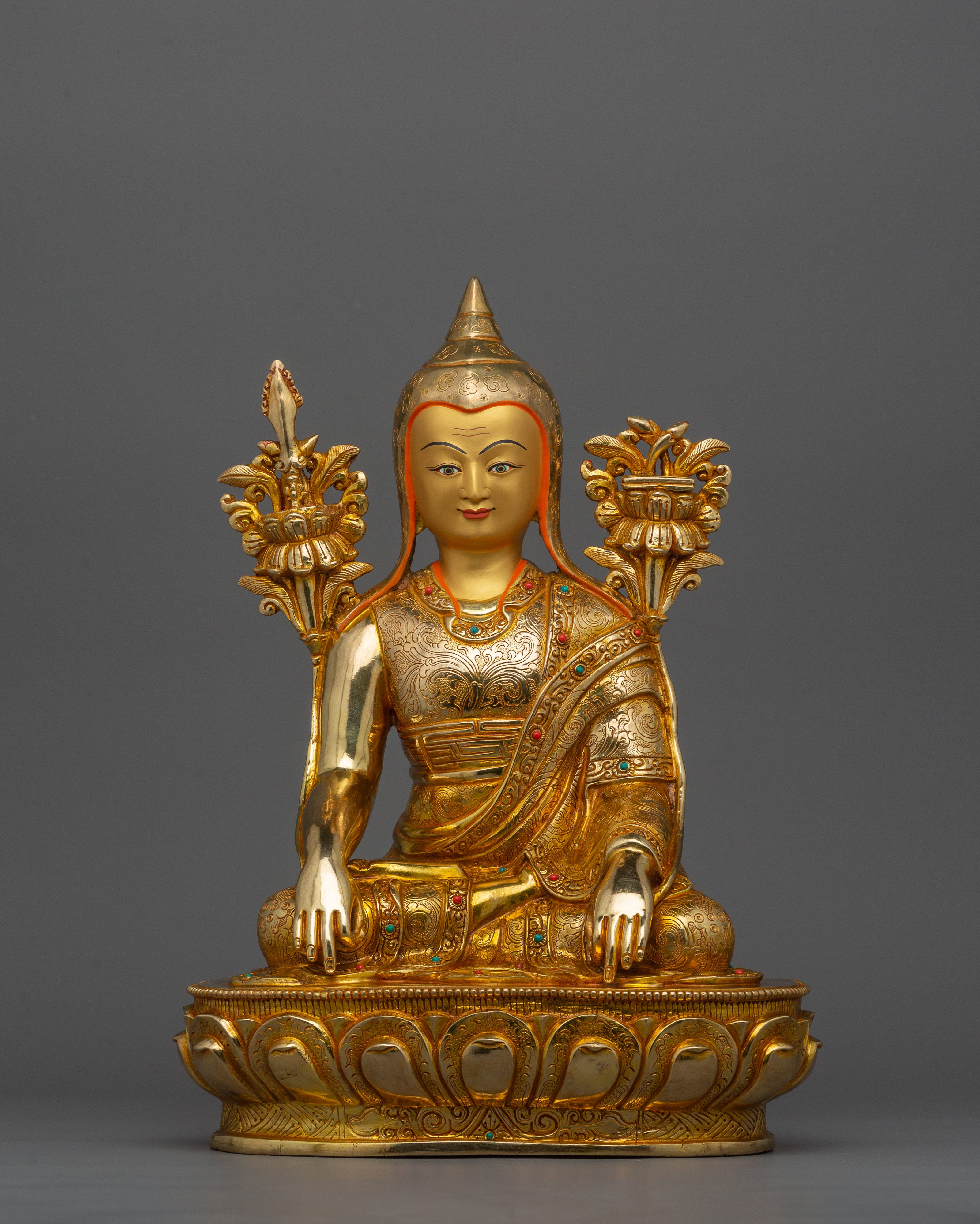 Longchenpa Buddhist Master Statue | 24k Gold Gilded Fine Artwork