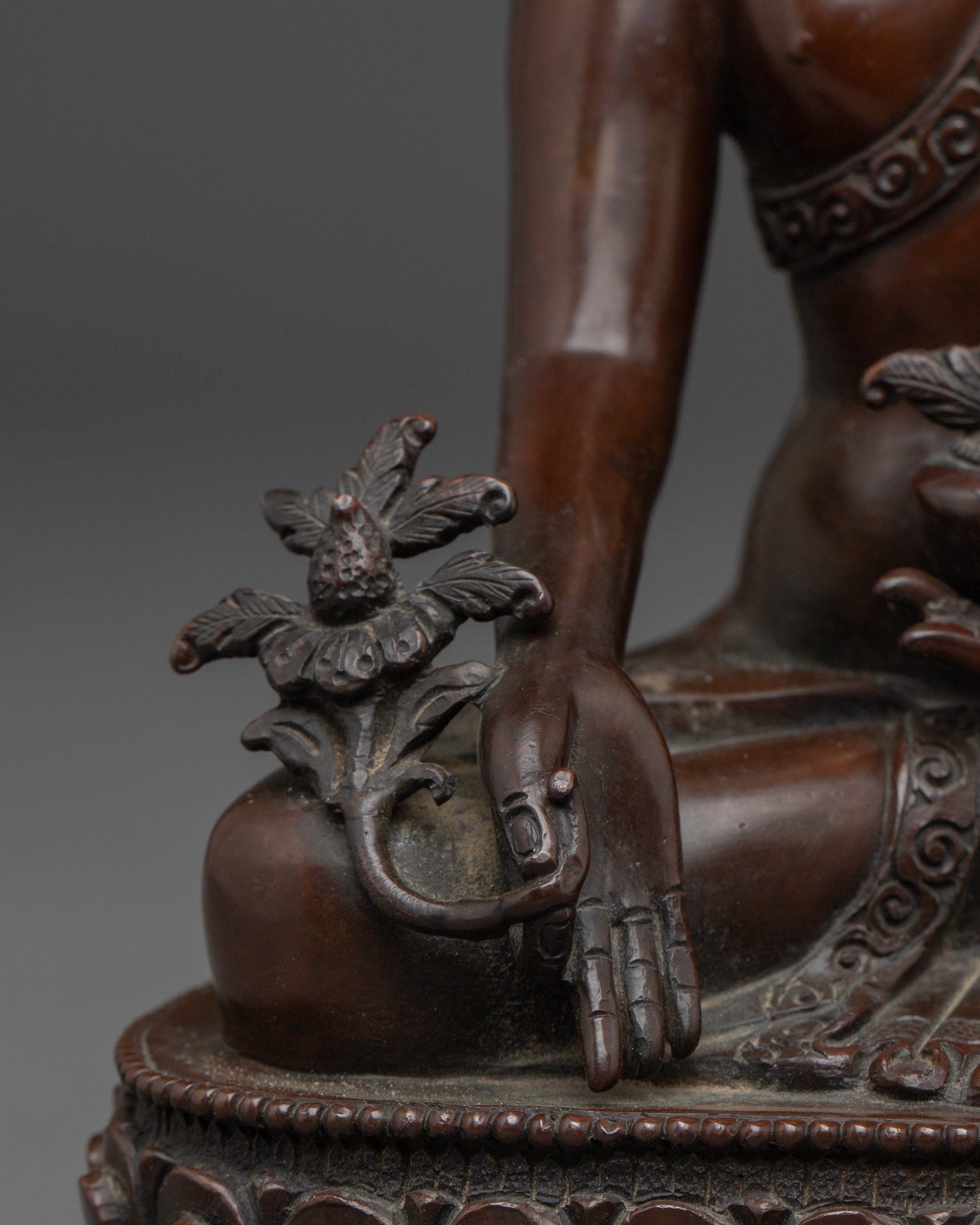 Supreme Healer Bhaisajyaguru Art | Medicine Buddha Oxidized Statue