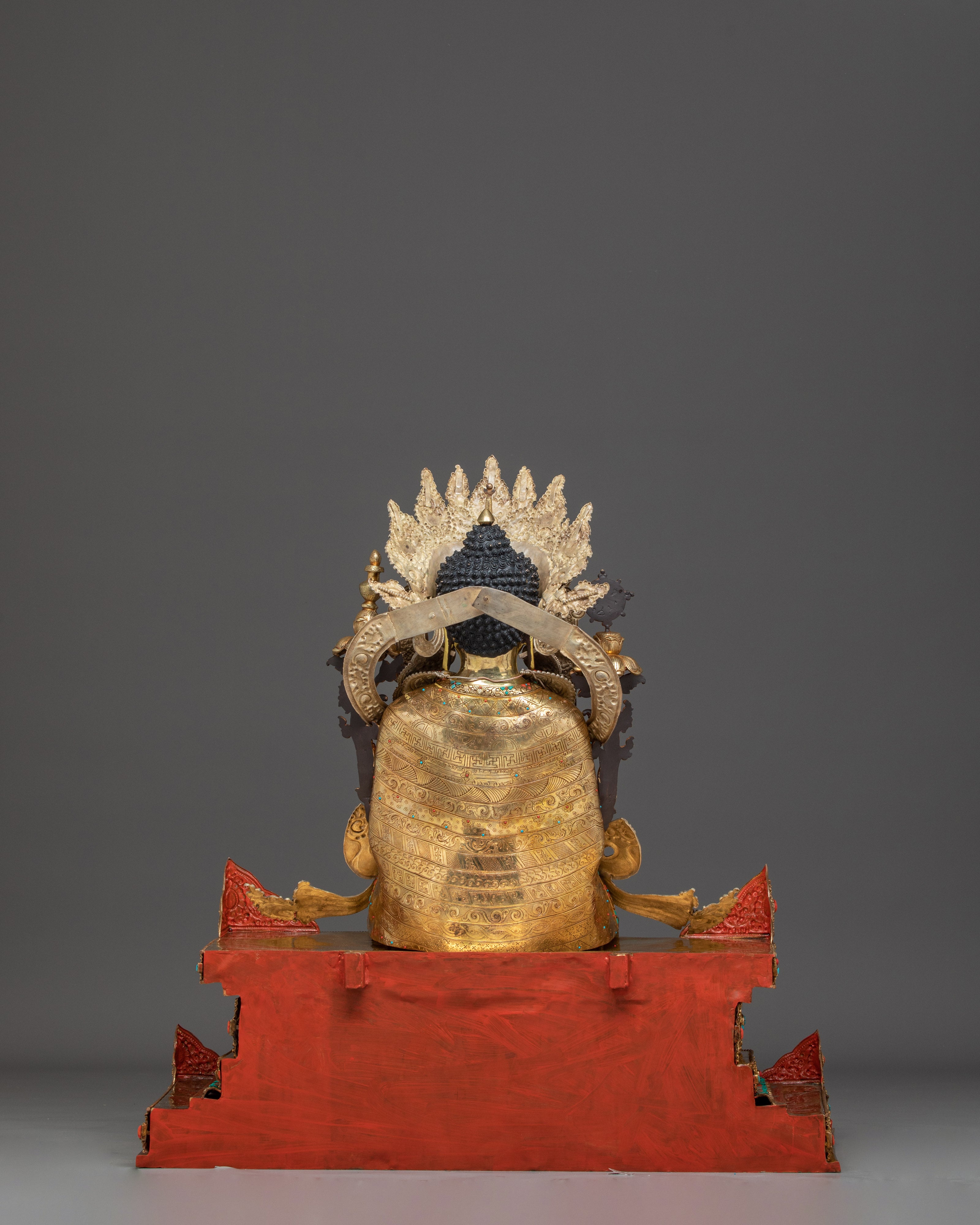 Majestic Maitreya Buddha Statue with Throne