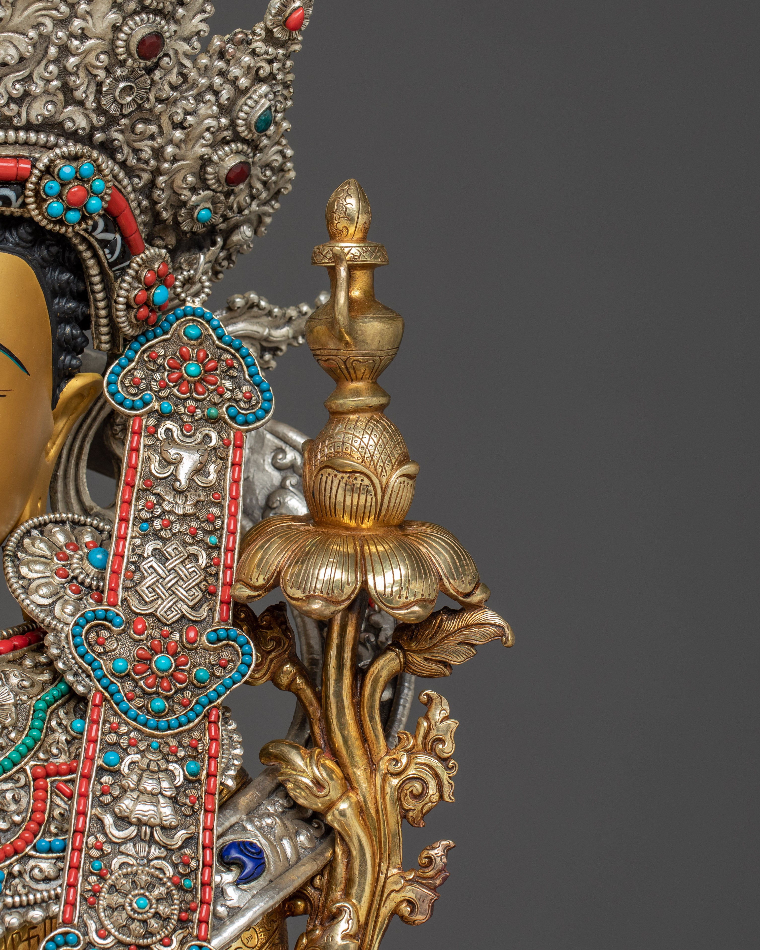 Majestic Maitreya Buddha Statue with Throne